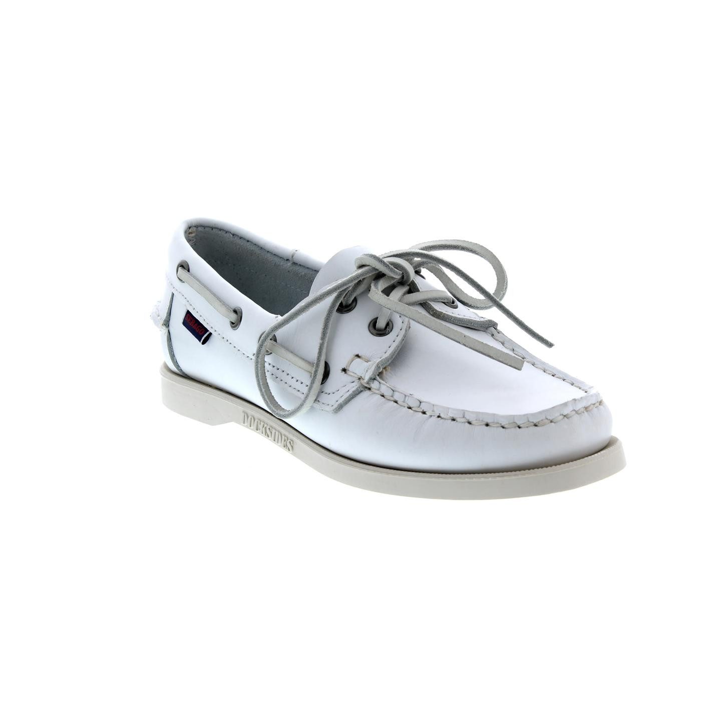 Sebago Sebago Docksides Segelschuhe 7000530-911, Glattleder, Weiß Bootsschuh