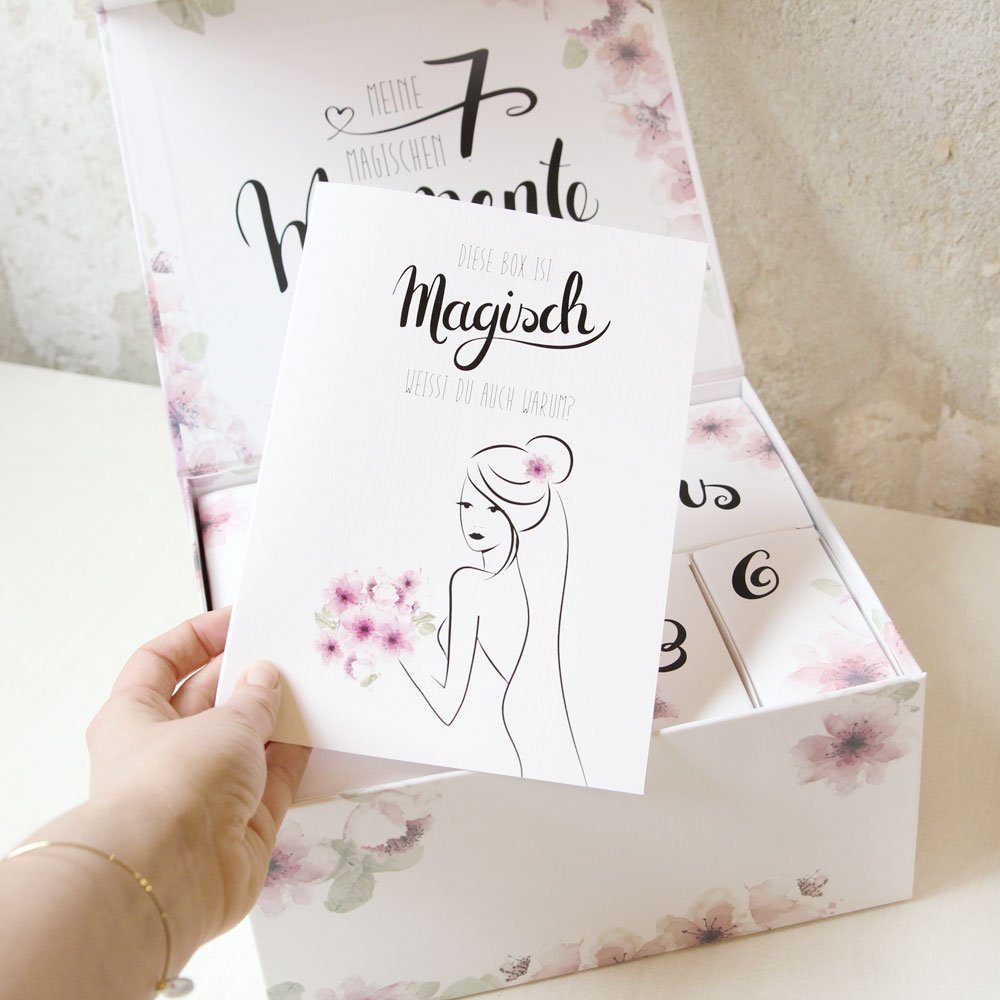 melovely Countdown Kalender Hochzeits-Countdown-Kalender, Geschenk für die Braut, 7 Überraschungen für Entspannung & Achtsamkeit