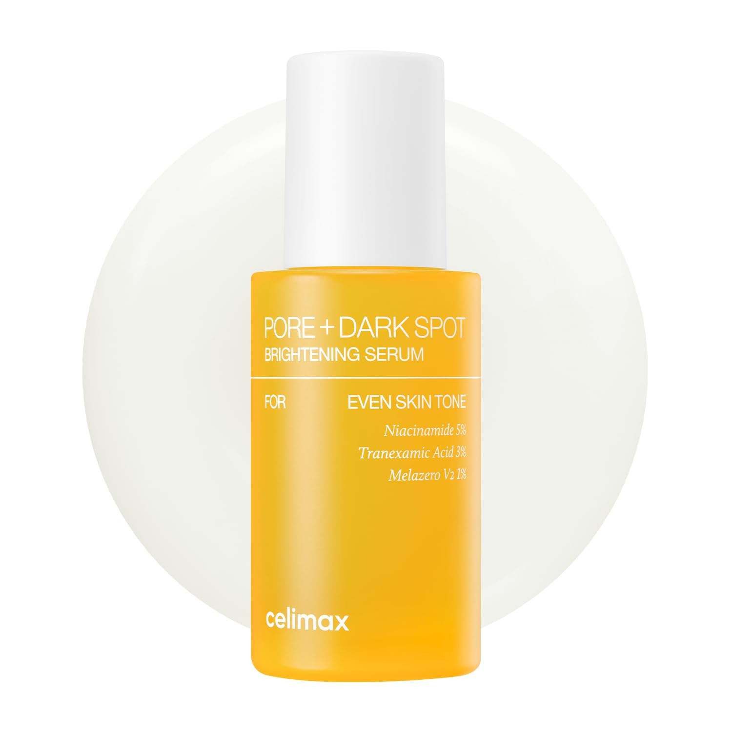 celimax Gesichtsserum Pore+Dark Spot Brightening Serum 30 ml – Aufhellendes Gesichtsserum mit Niacinamid & Tranexamsäure – für ebenmäßigen, Teint, verfeinerte Poren und gepflegte Haut