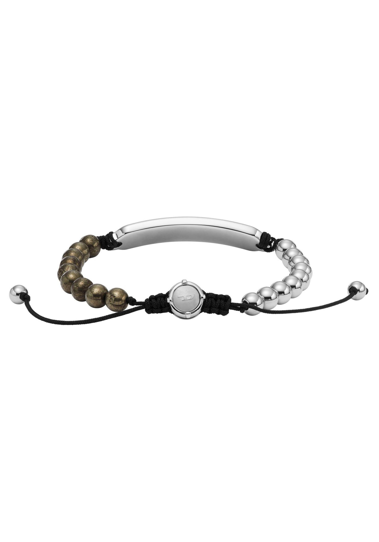 Diesel Armband Schmuck Edelstahl Armschmuck Beadarmband, zu Hoodie, Shirt,  Jeans, Sneaker, Underwear, Parfüm - Geschenk!, Gesamtlänge ca. 25 cm,  verstellbar