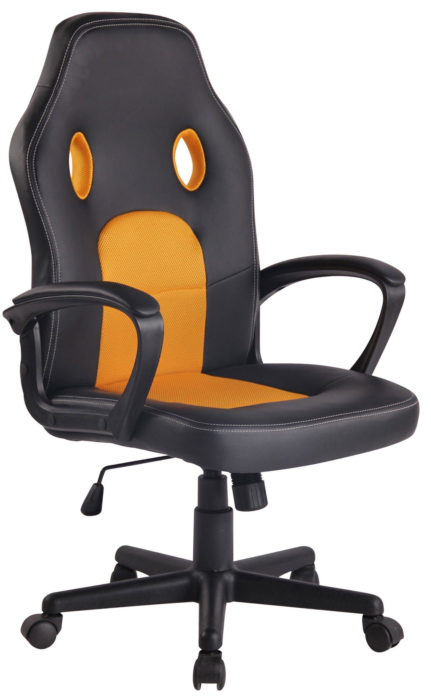 Schwarzer Stuhl mit Sitzschale aus Kunstleder & Kunststoff