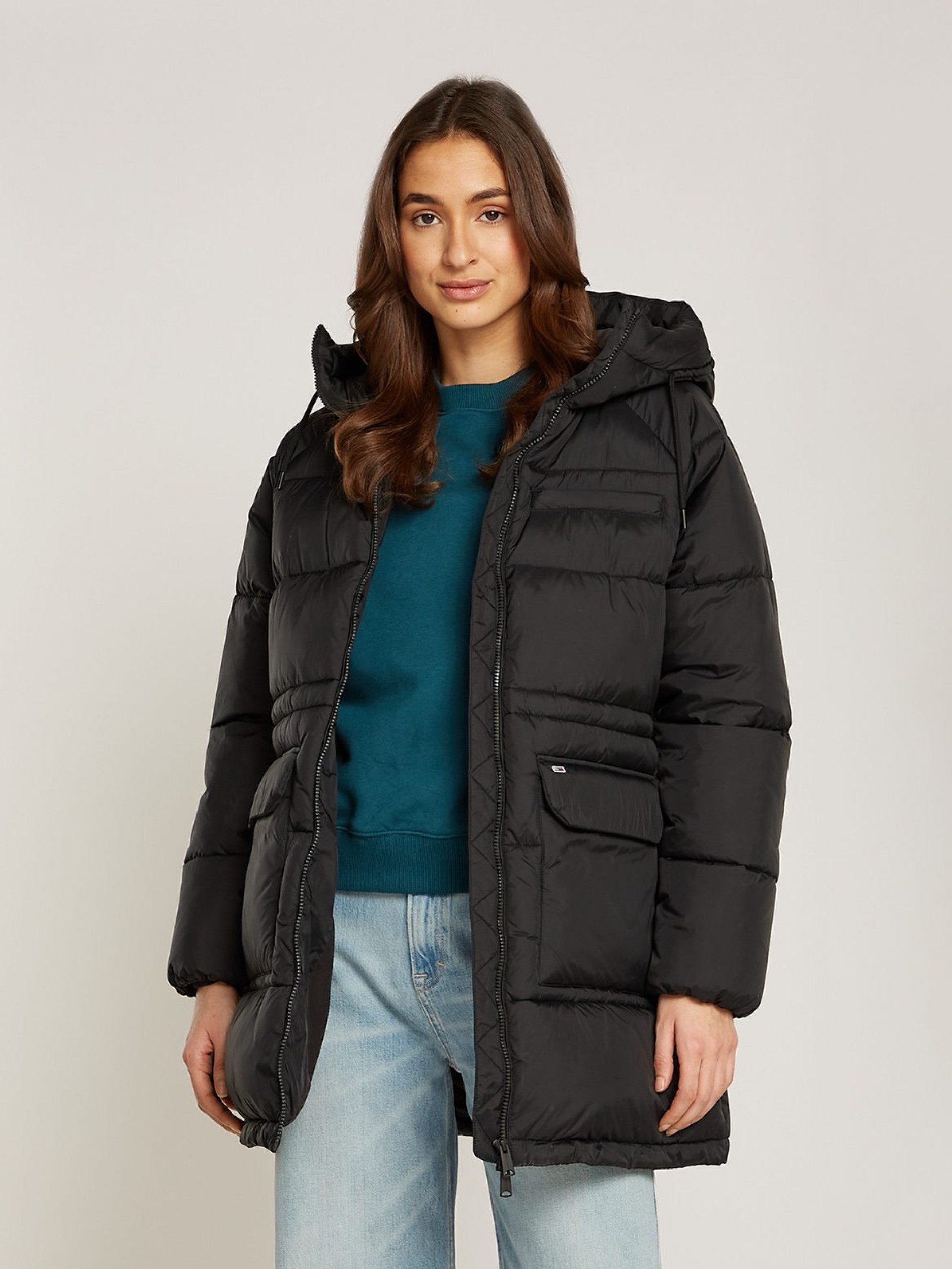 Tommy Jeans Steppjacke TJW MIDI ASPEN PUFFER mit Logostickerei