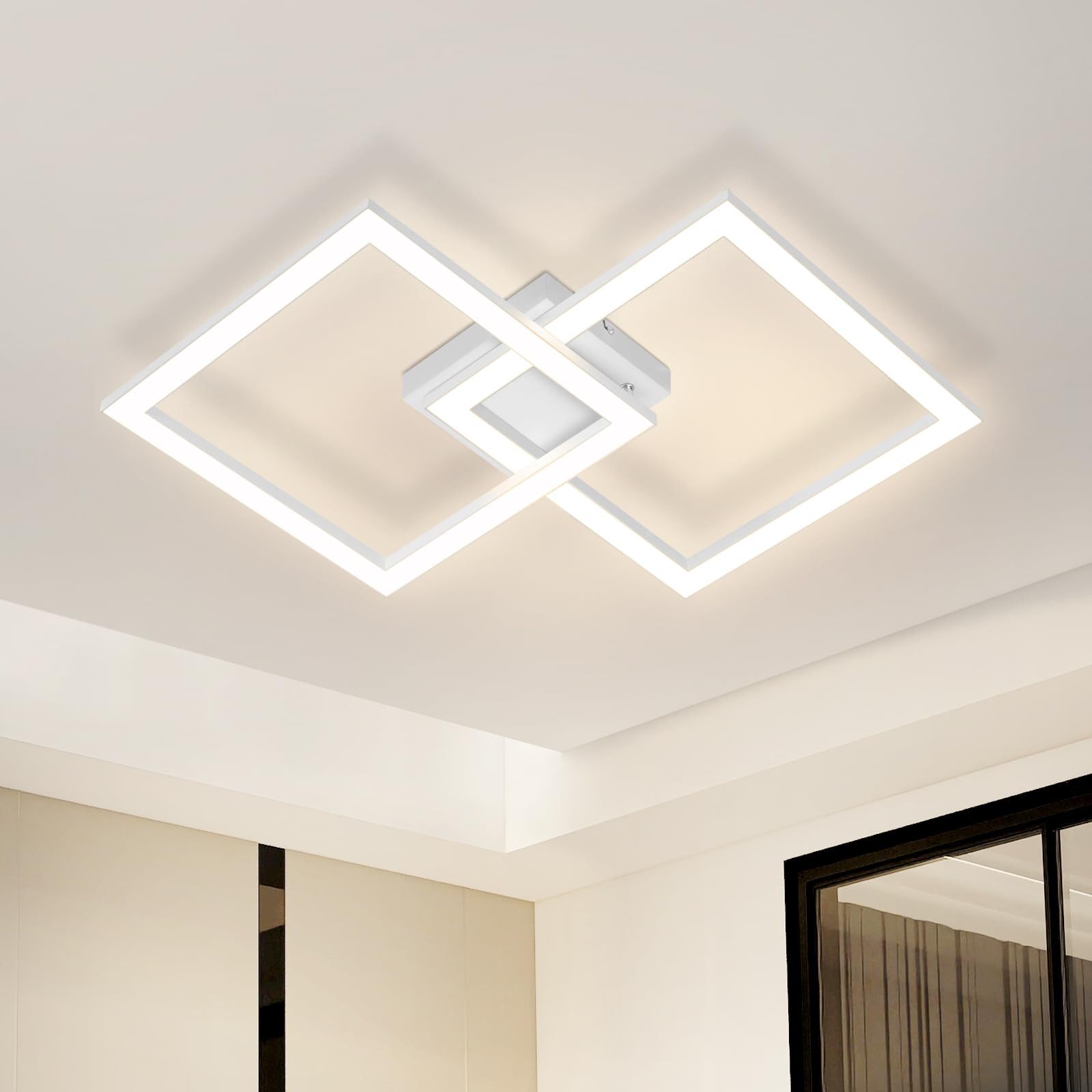 Nettlife LED Deckenleuchte Eckig Weiß 12W/24W günstig online kaufen