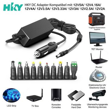 HKY 12V 5A 4A 3A 2A 1A Universal Auto Netzteil Adapter Stromversorgung KFZ-Netzteil (TouchSystems Monitore Fernseher DVD TV Verstärker Kamerasystem)
