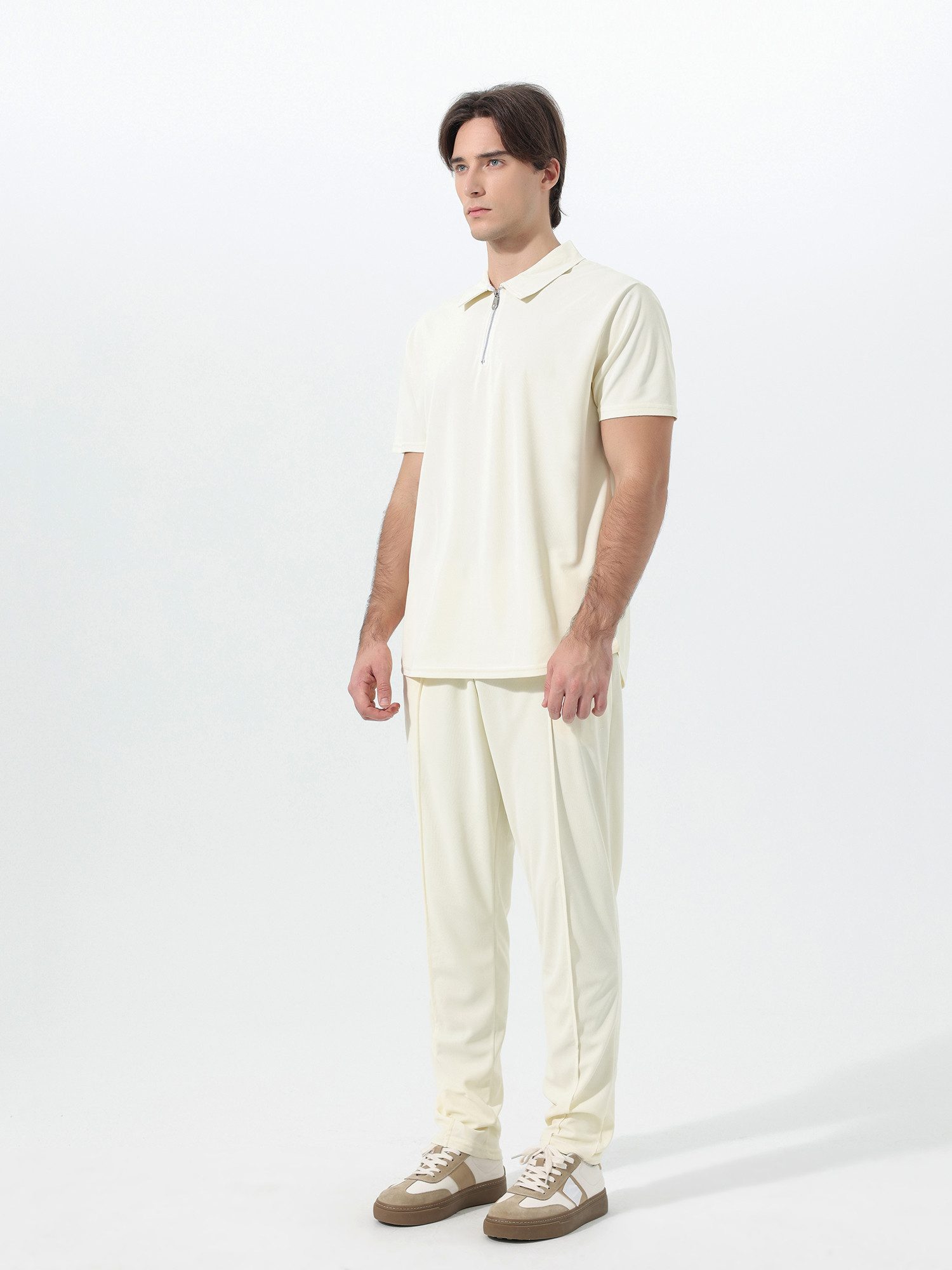 YOUTHUP Sportanzug, Herren Freizeitanzug Poloshirt mit Reißverschluss und Jogginghose