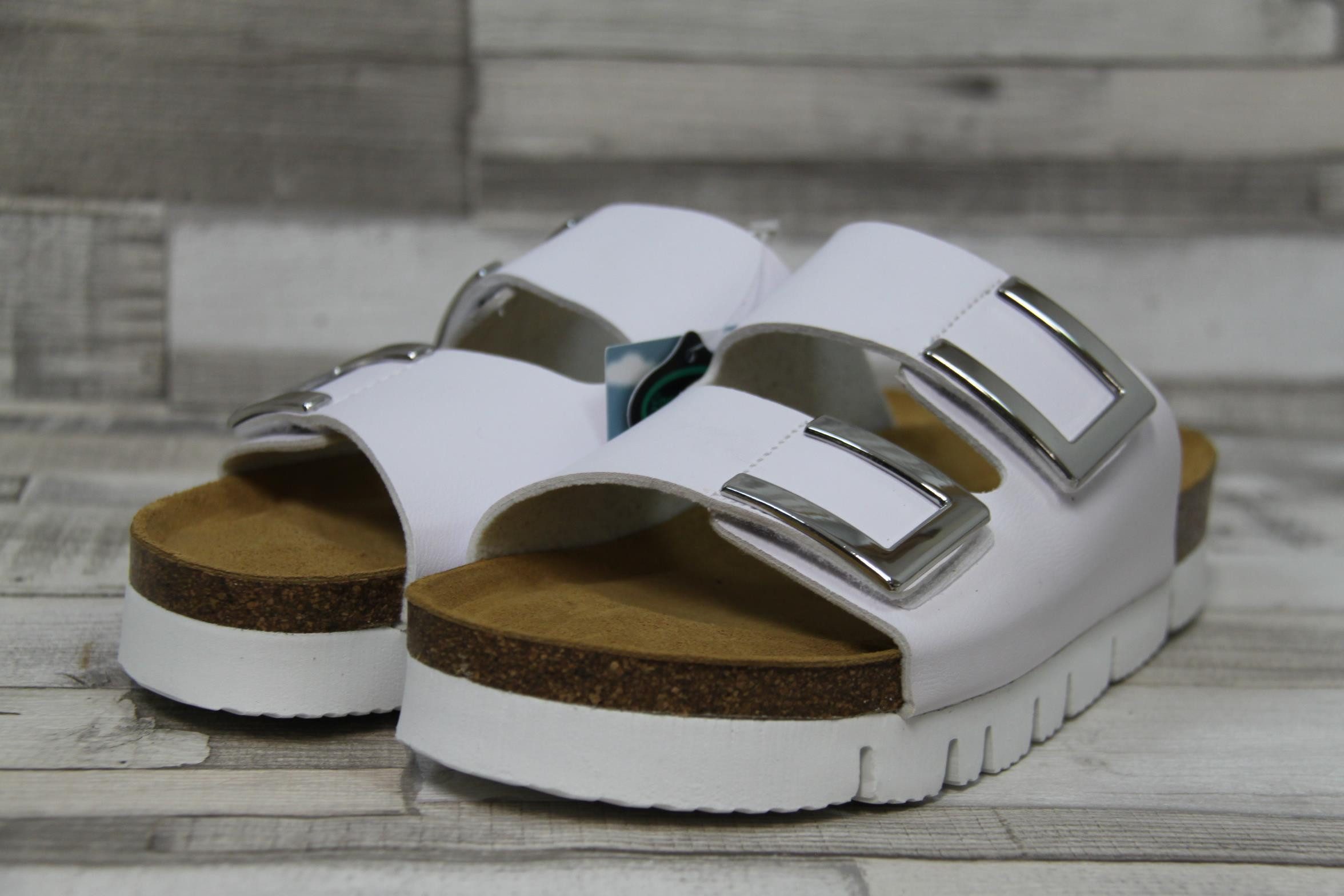 Dr. Brinkmann Dr. Brinkmann Damen Pantolette mit 2 Schnallen dicke Sohle weiß 40 Pantolette