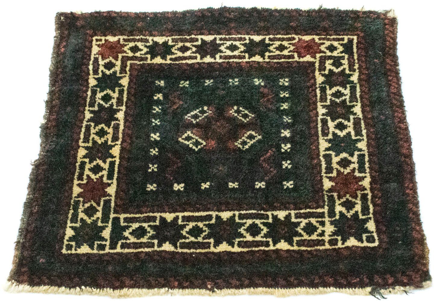 Wollteppich Afghan Teppich handgeknüpft blau, morgenland, quadratisch, Höhe: 5 mm
