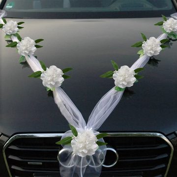 Kunstblume Autoschmuck Hochzeit Braut Paar Deko Dekoration Auto Schmuck Car, GelldG
