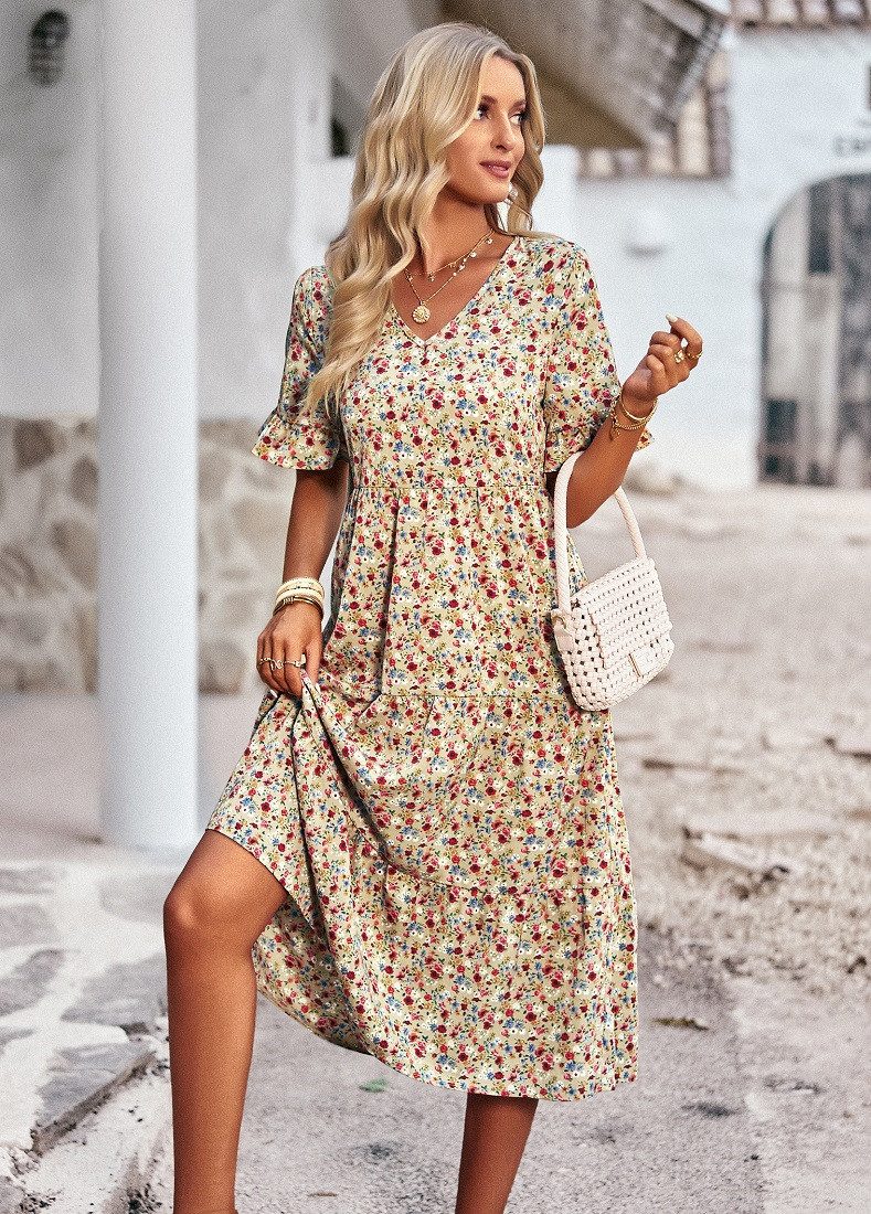 DEBAIJIA Dirndl Sommerkleid Damen Frauen Bedruckter günstig online kaufen