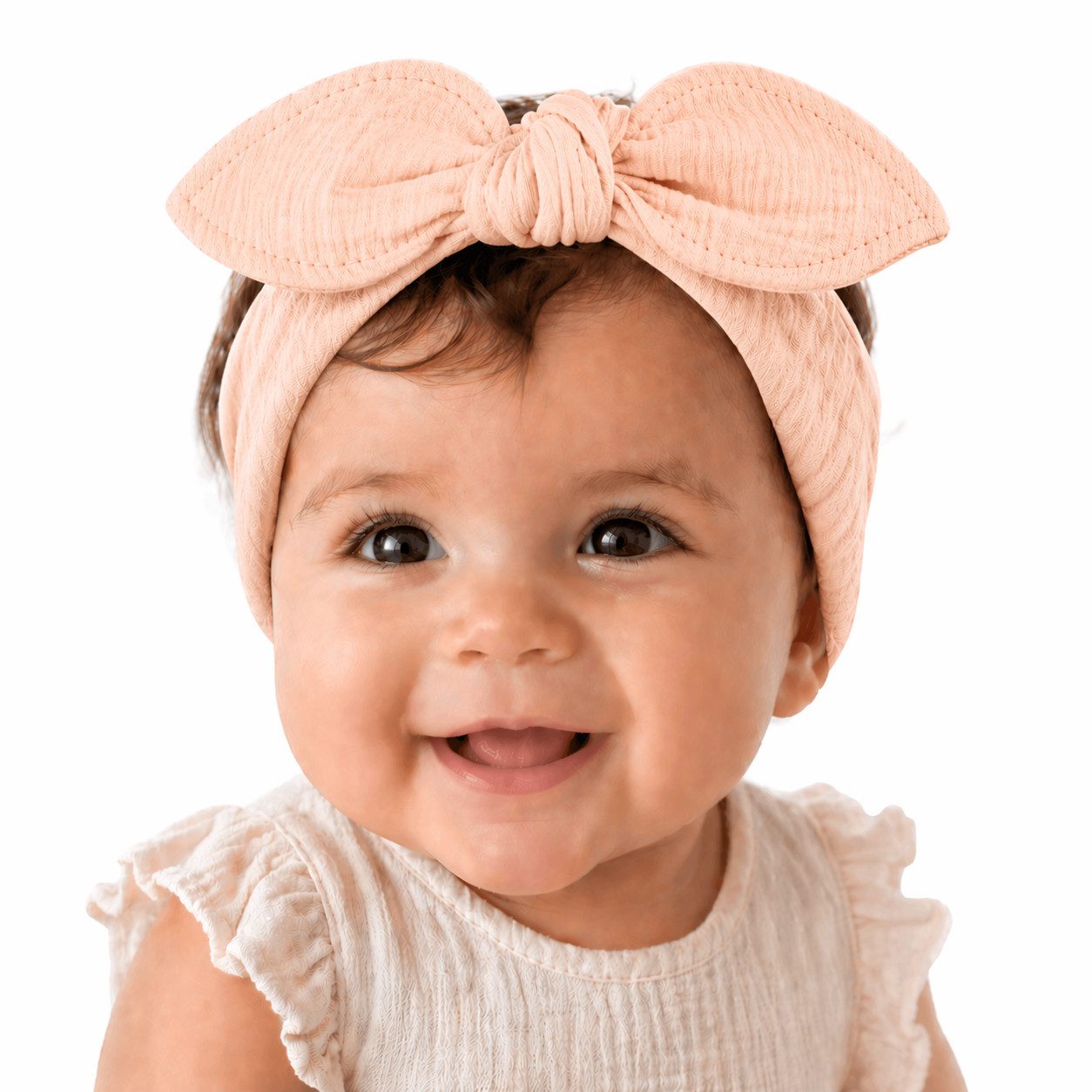 La Bortini Stirnband Baby Kopfband Kopfschmuck Hasenohren aus Musselin für Neugeborene (1 Stück, Farbe nach Wahl, für Mädchen, in verschiedenen Größen vorrätig) aus Baumwolle, ab 0 Mon, 33 bis 54cm Kopfumfang