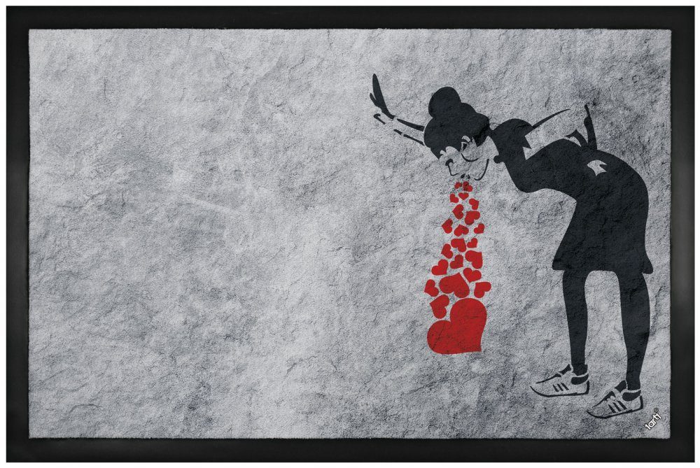Fußmatte Streetart - Lovesick Girl, Banksy, 1art1, Höhe: 5 mm