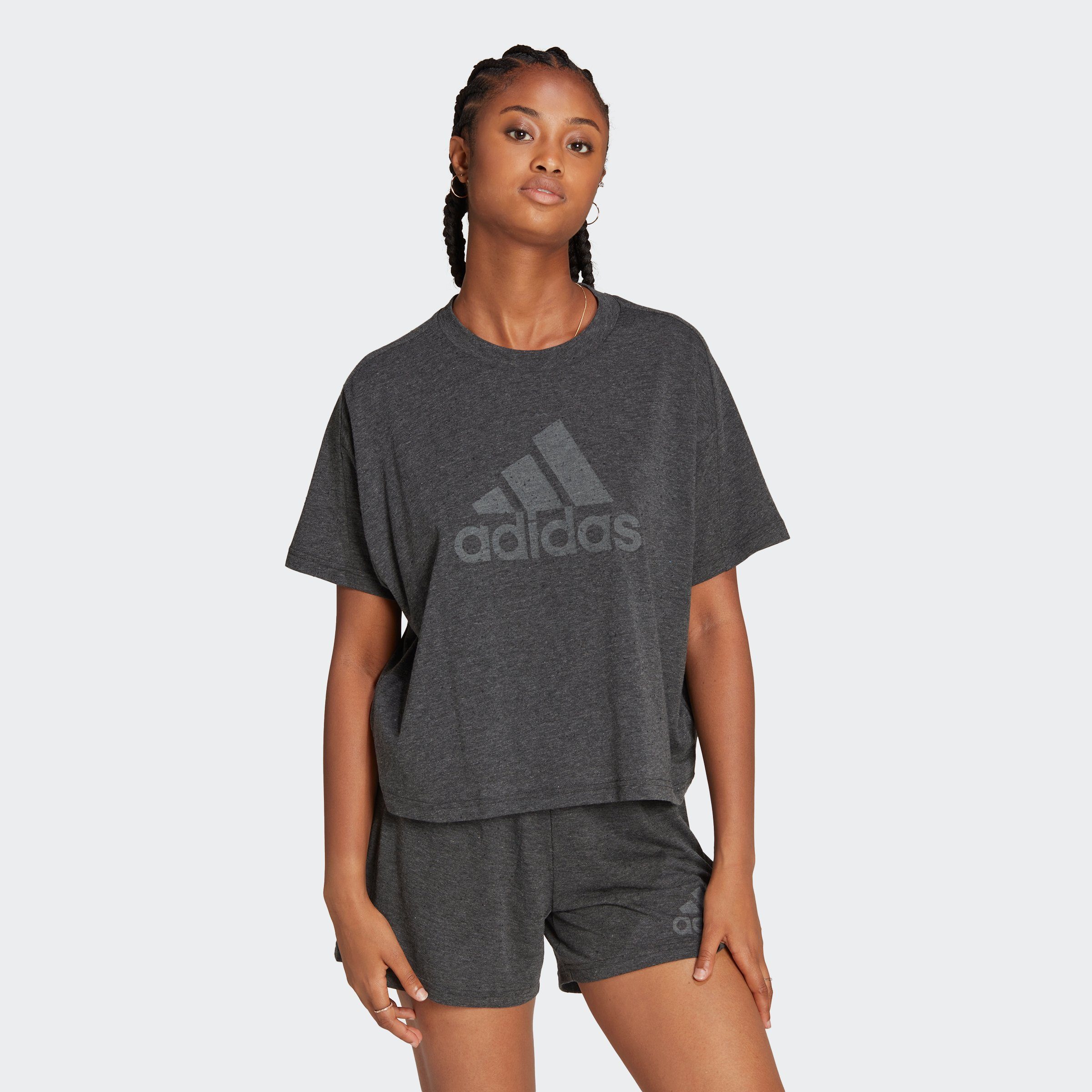 Melange Four Black WINNERS FUTURE ICONS T-Shirt Sportswear adidas Grey /