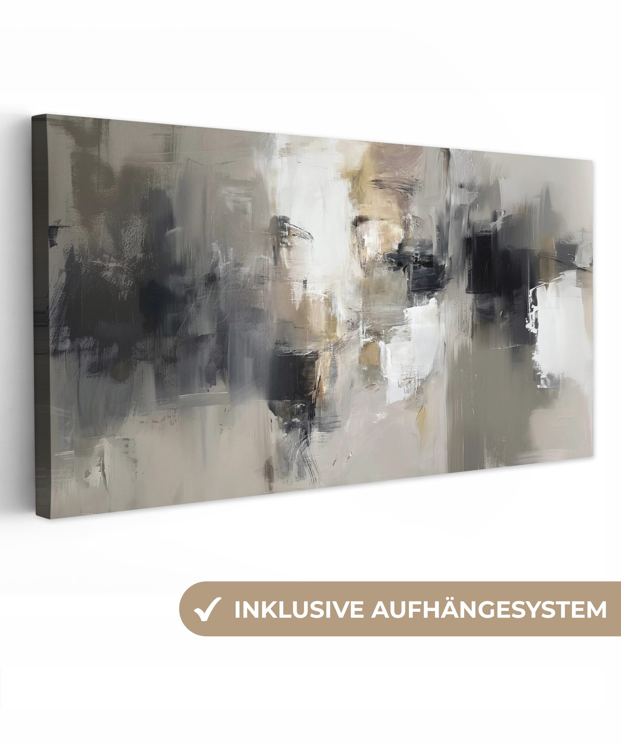OneMillionCanvasses® Leinwandbild Panorama Farbpalette - Pinselstriche - Be günstig online kaufen