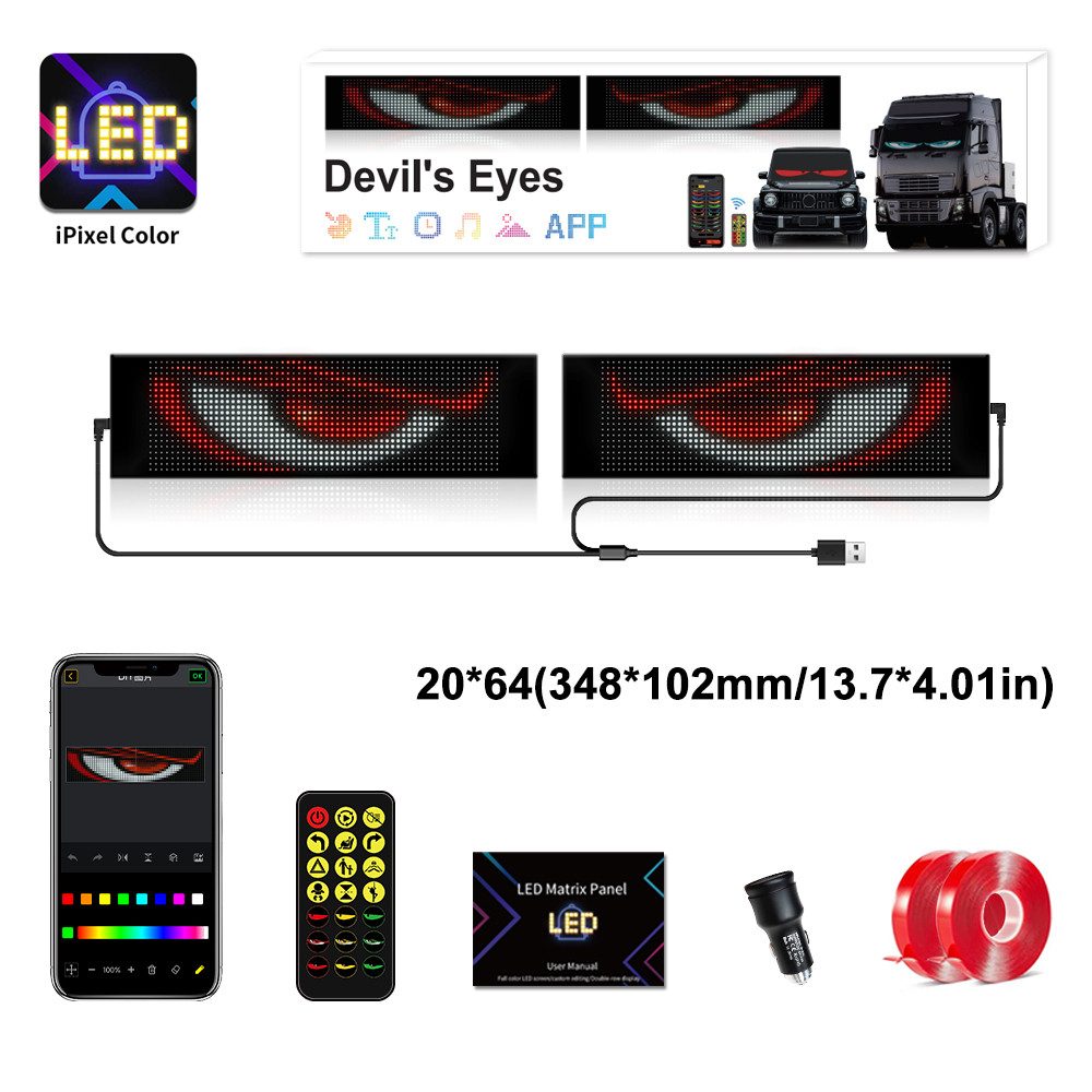 QUBEBU Dekolicht LED-Bildschirm Auto-Augenlicht Lkw dynamisches Licht, Devi günstig online kaufen