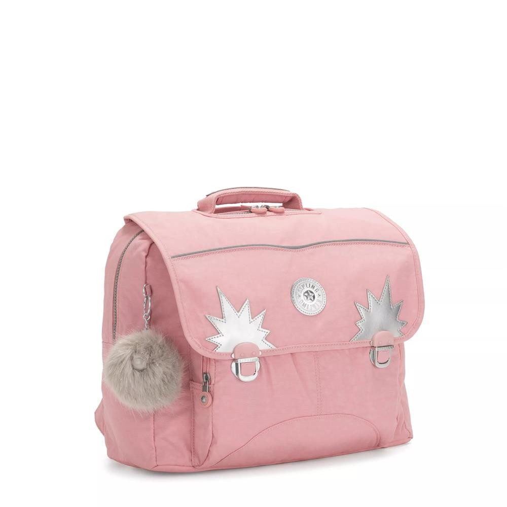 KIPLING Schulrucksack INIKO, mittelgroße Schultasche, Bridal Rose (rosa), Schulrucksack