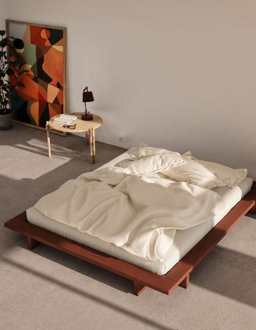 Karup Design Futonbett Bettgestell JAPAN BED Futonbett aus FSC®-zertifiziertem Massivholz (Mit Lattenrost), zeitlos, bequem & in mehreren Farben und Größen erhältlich