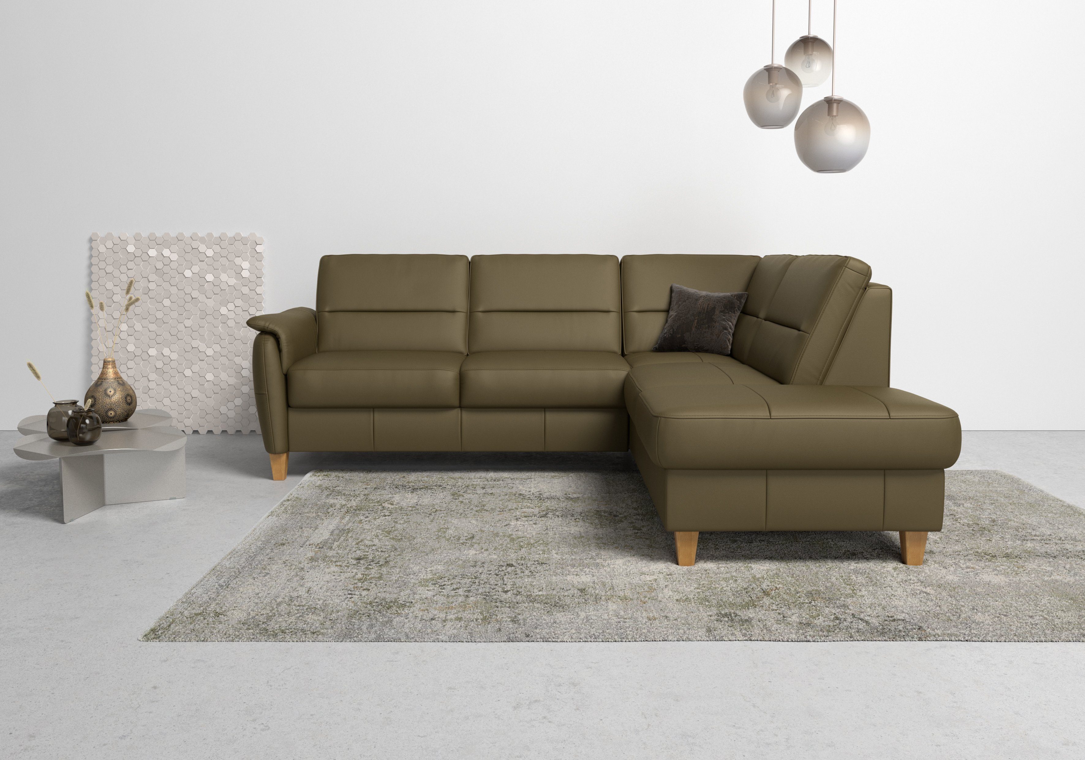 Home affaire Ecksofa Palmera L-Form, B: 236 cm, optional Bettfunktion & Bettkasten, Federkern