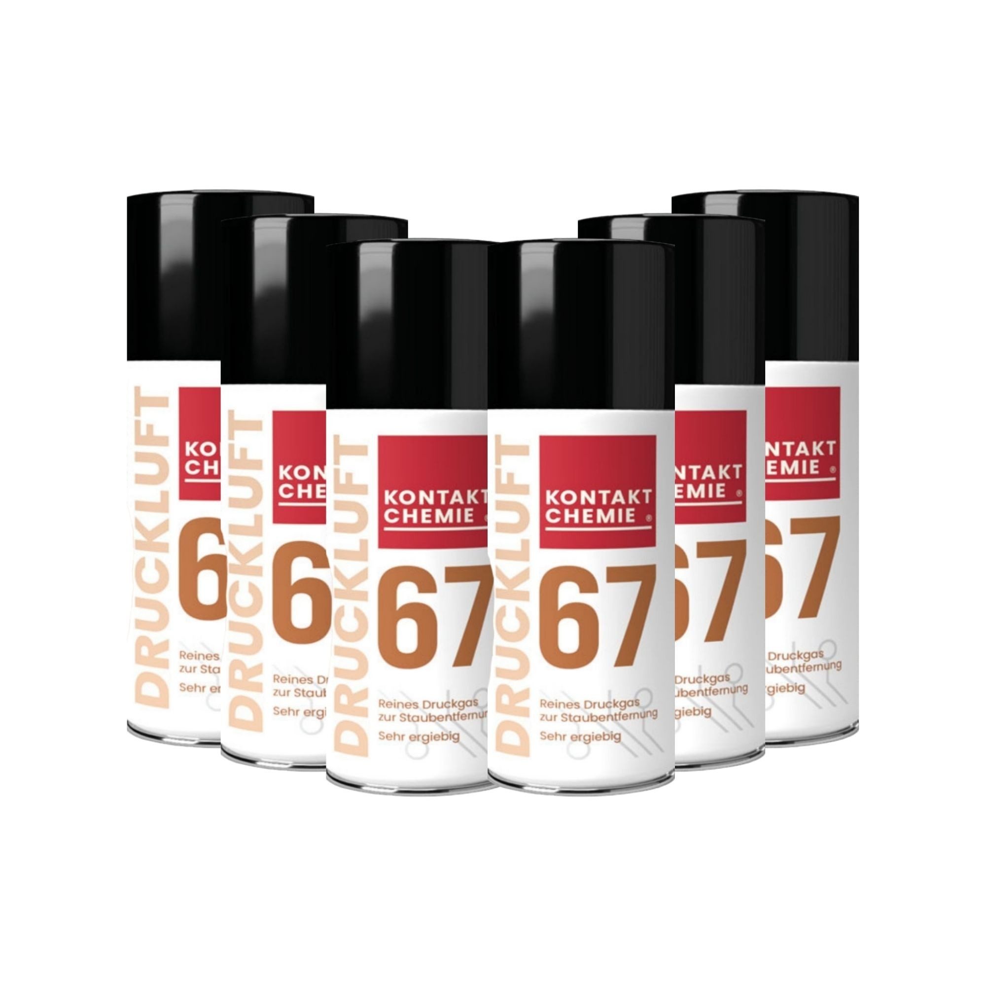 KONTAKT CHEMIE 6 Stück Druckgas-Reiniger, DRUCKLUFT 67, je 200ml Druckluftreiniger
