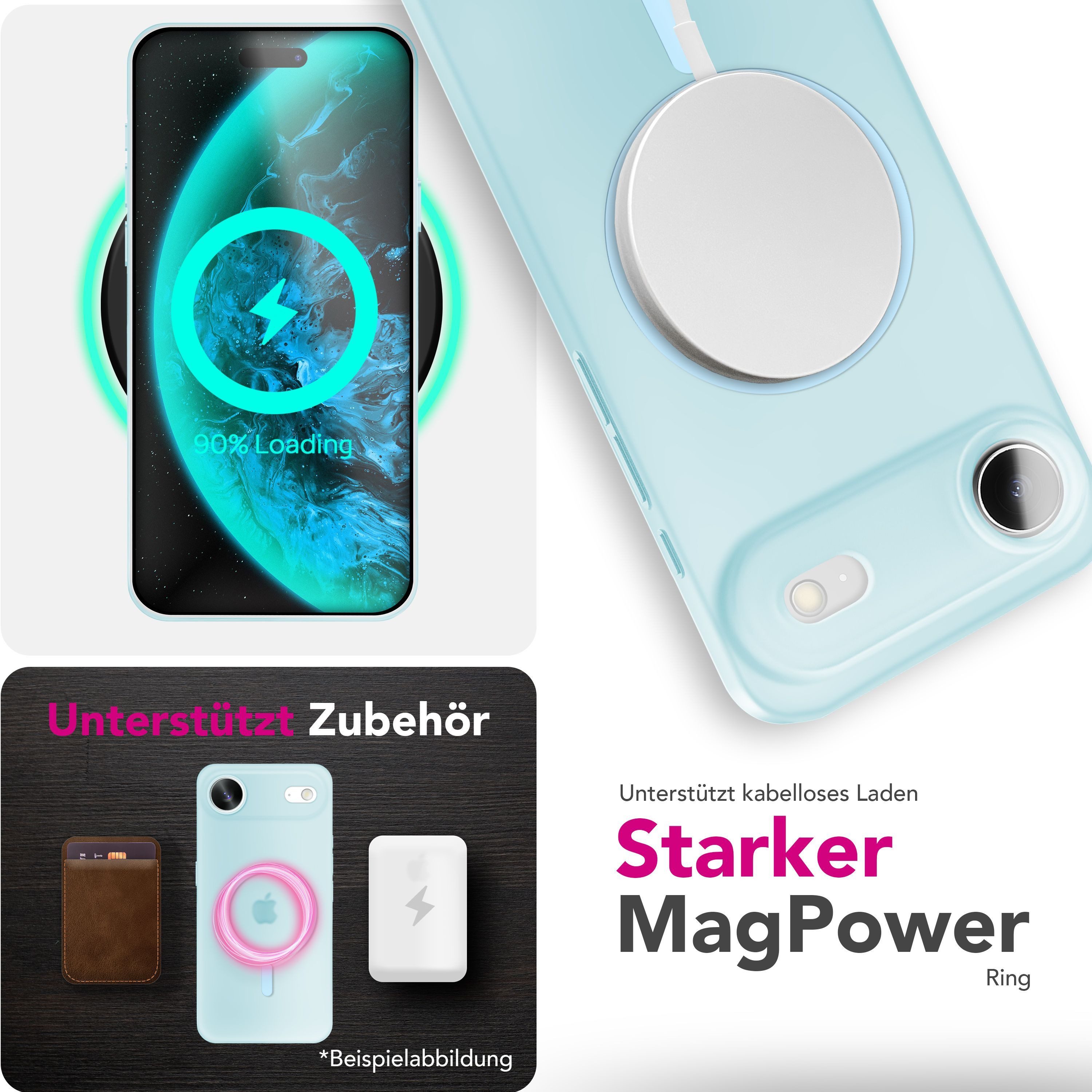 Nalia Smartphone-Hülle Apple iPhone 17 Air 16,5 cm (6,5 Zoll), MagSafe Hülle / Extrem Dünn 0,3mm / Semi-Transparent / Fein Mattiert