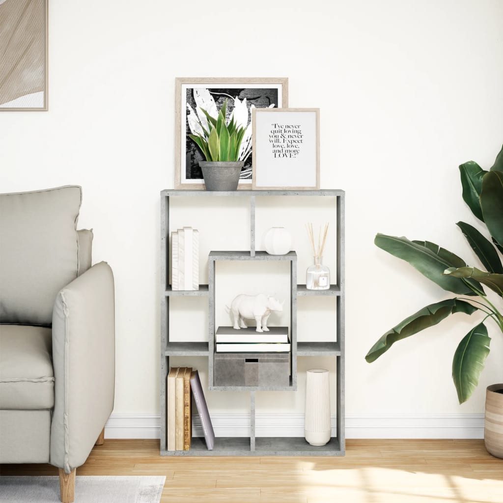 vidaXL Bücherregal Bücherregal Betongrau 63x20x90 cm günstig online kaufen