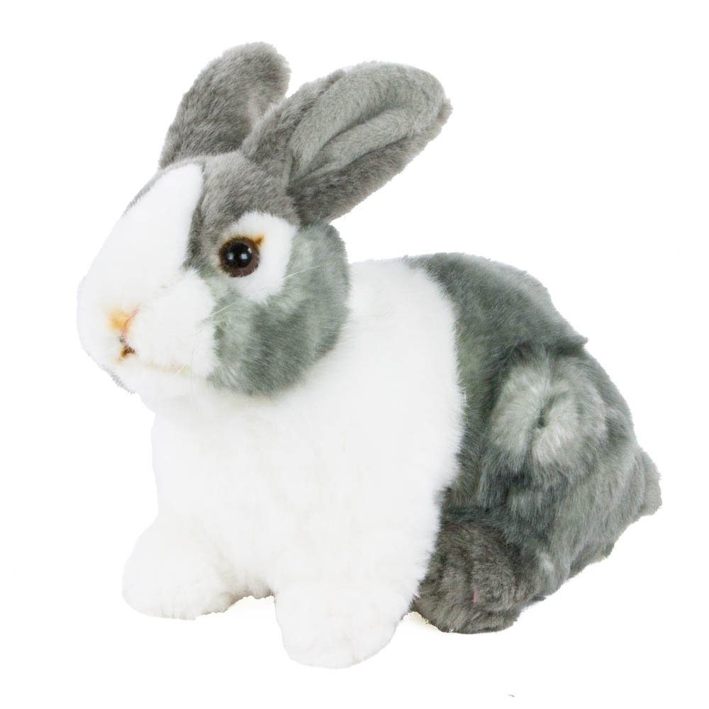 Teddys Rothenburg Kuscheltier Hase grau/weiß 20 cm Plüschhase