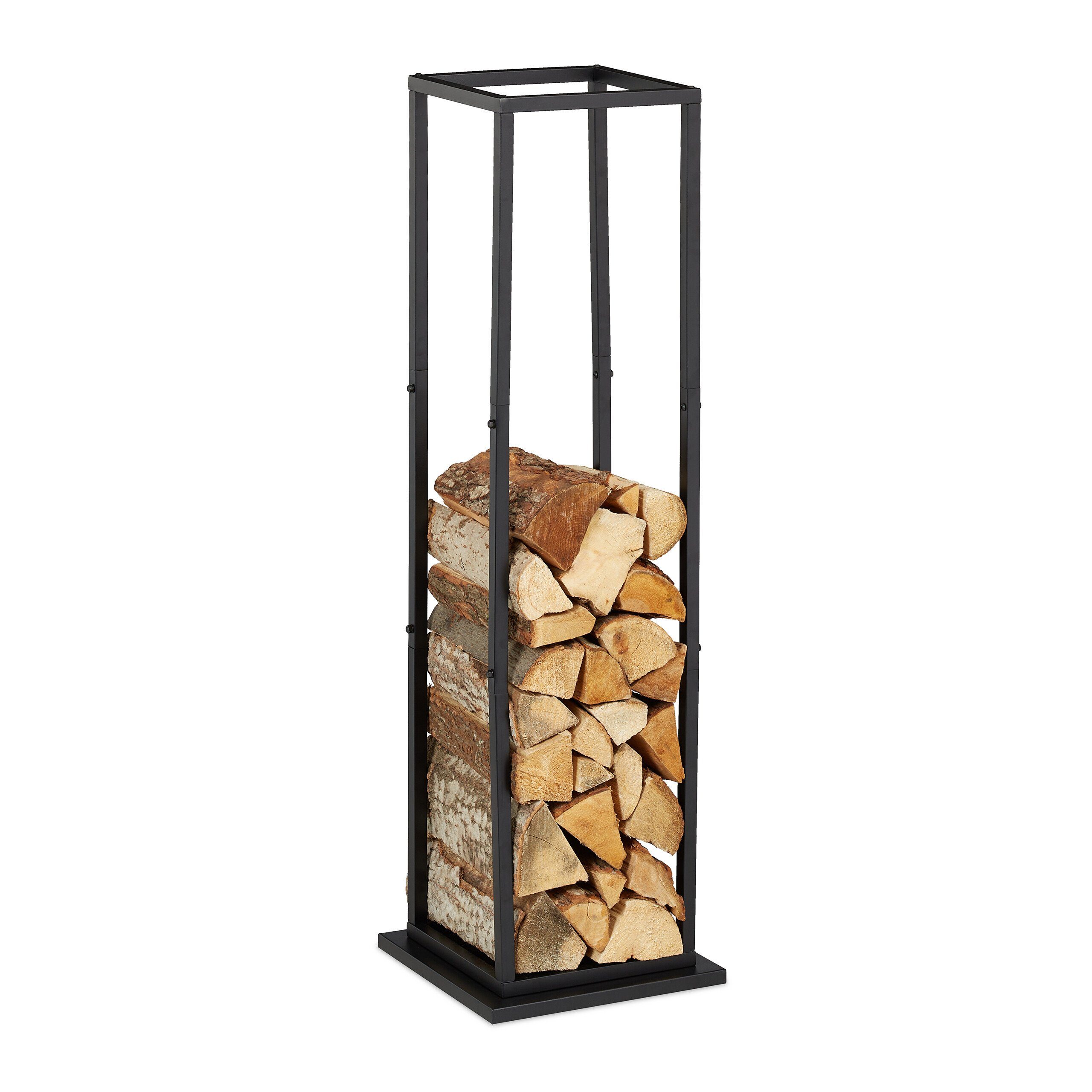 relaxdays Kaminholzregal Hohes Kaminholzregal aus Metall, BxTxH:35x35x121 c günstig online kaufen