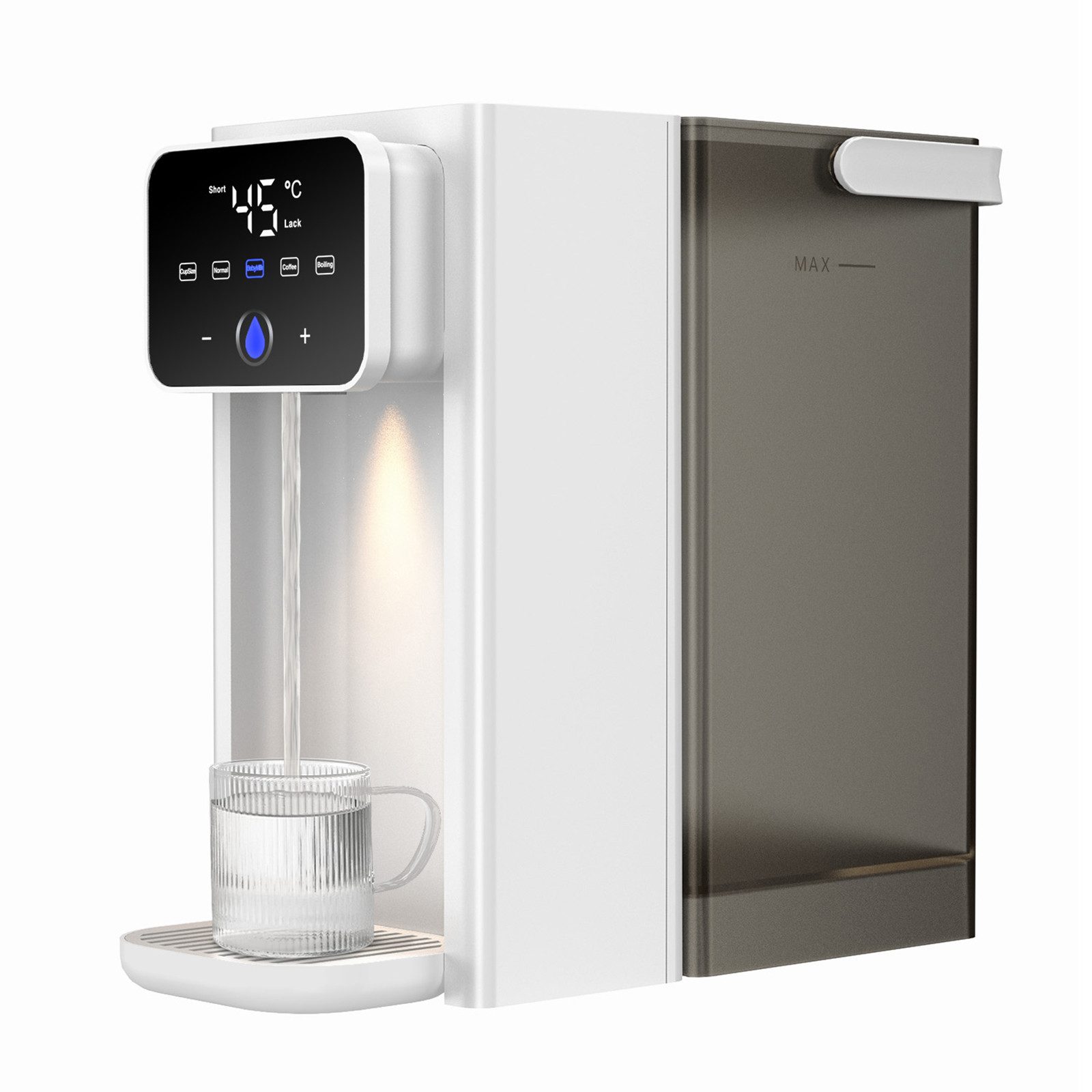 Vornix Wasserkocher Heißwasserspender 3L Wasserkocher mit Temperaturwahl, 2000,00 W, Touch Bedienung, Abnehmbarem Wassertank und Memory Funktion