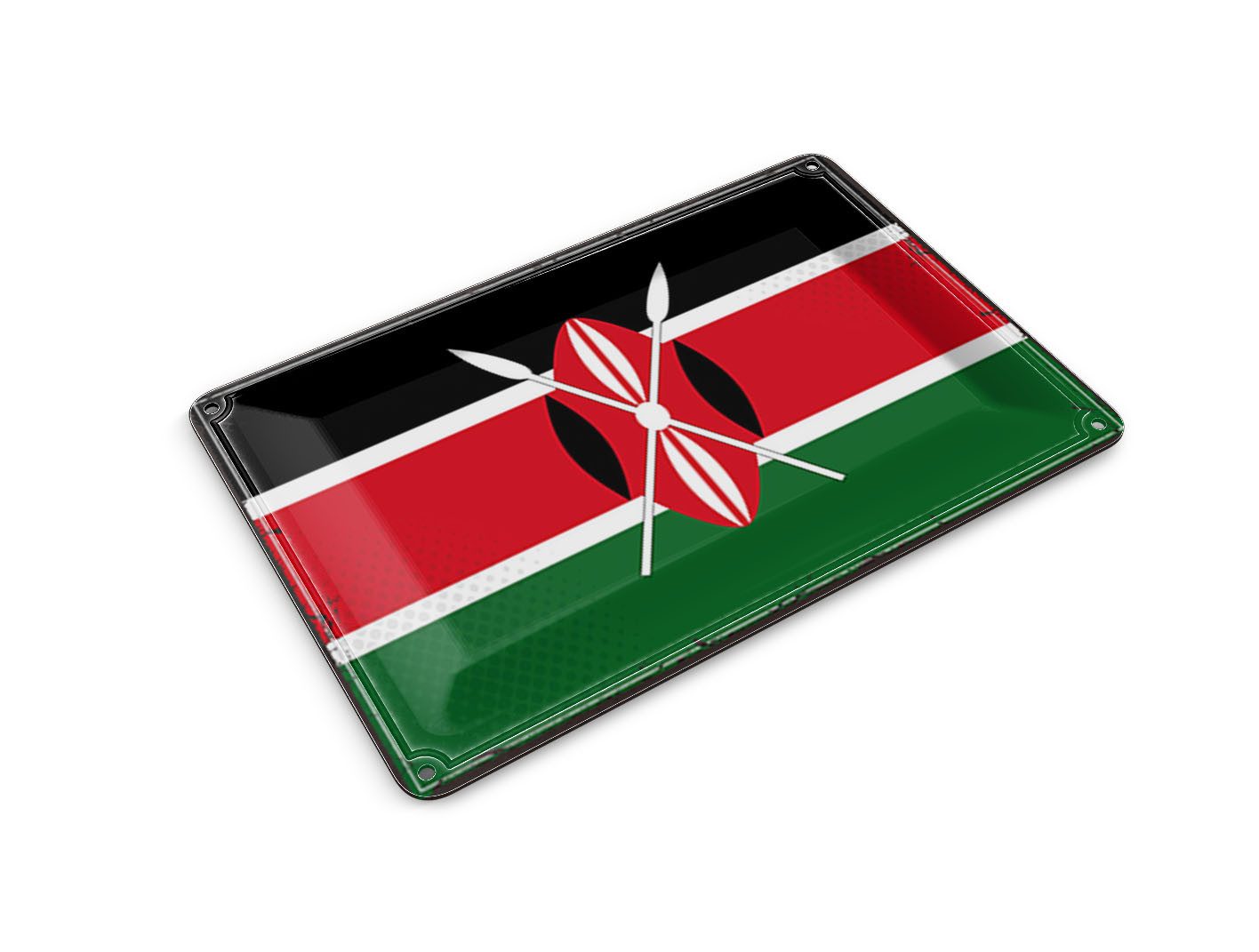 Femer GmbH Postkarte Flagge Kenias 14x10 cm Retro Flag of Kenya, unfrankiert