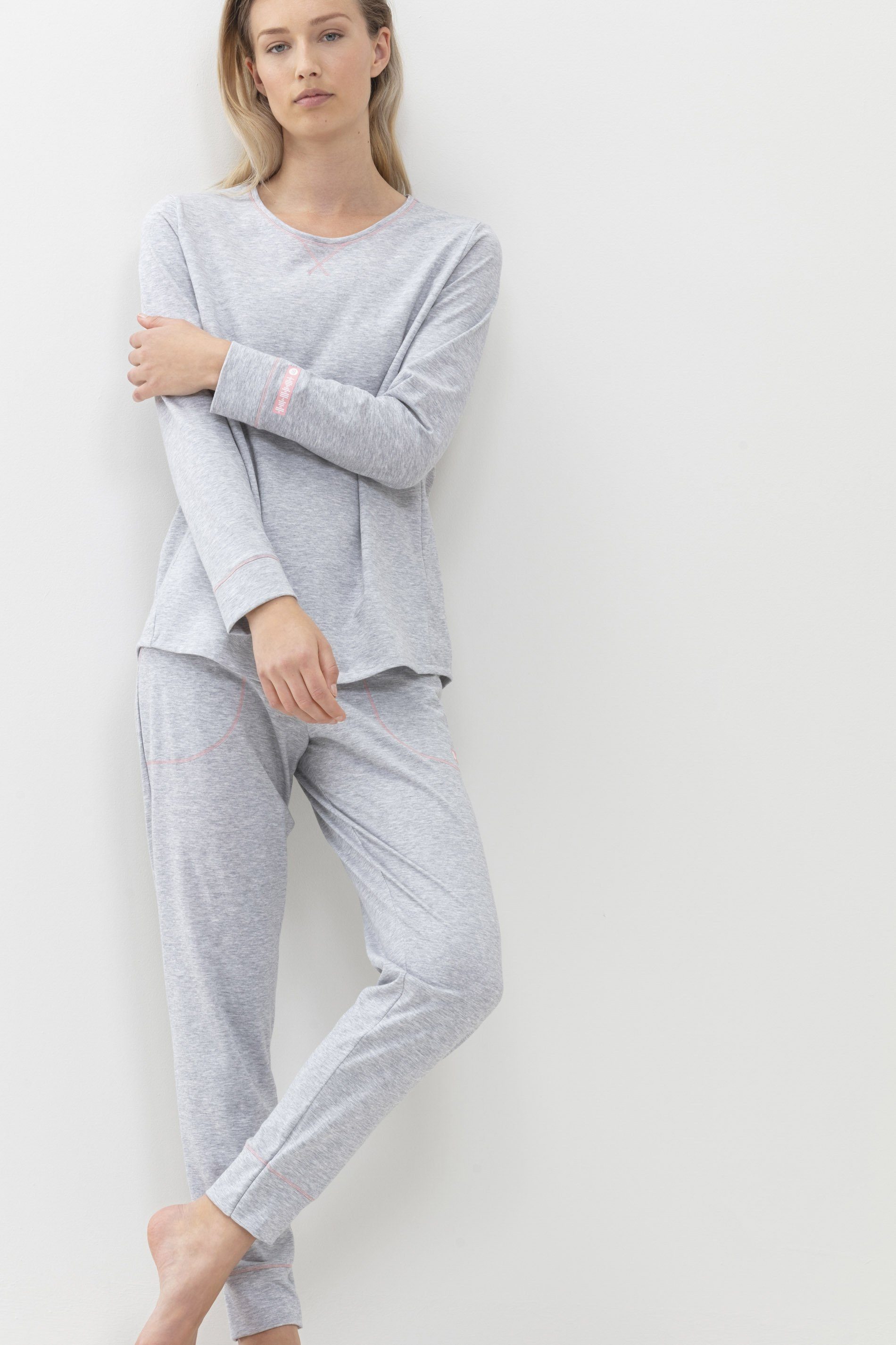 Mey Schlafhose Serie Zzzleepwear Uni (1-tlg) Stone Grey Melange