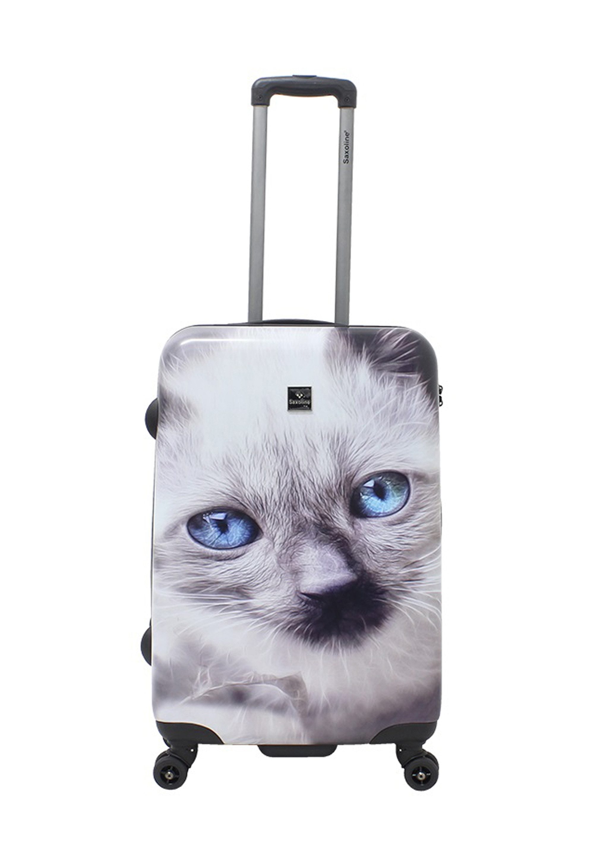 Saxoline® Koffer White Cat, mit praktischen Tragegriffen