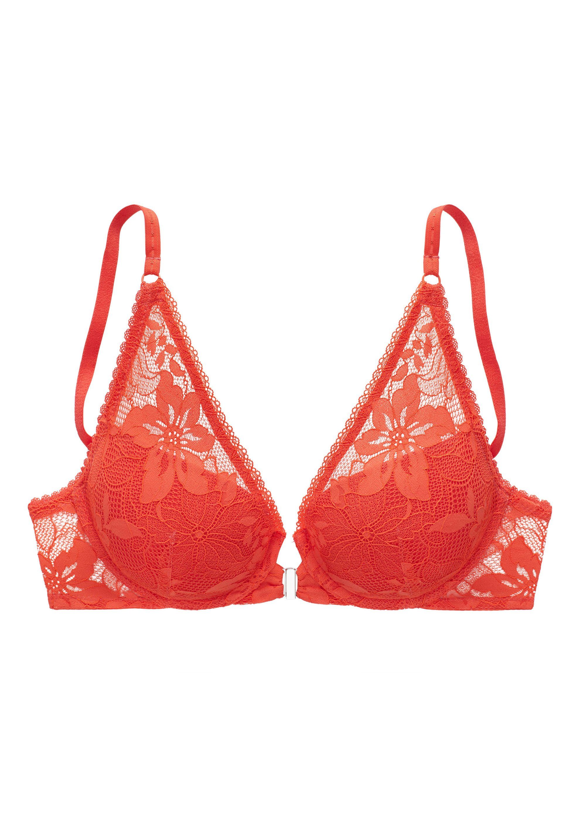 LASCANA Push-up-BH mit Bügel, aus floraler Jacquardspitze, Dessous. Reduzierter Preis € 32,99. Unverbindliche Preisempfehlung € 42,99