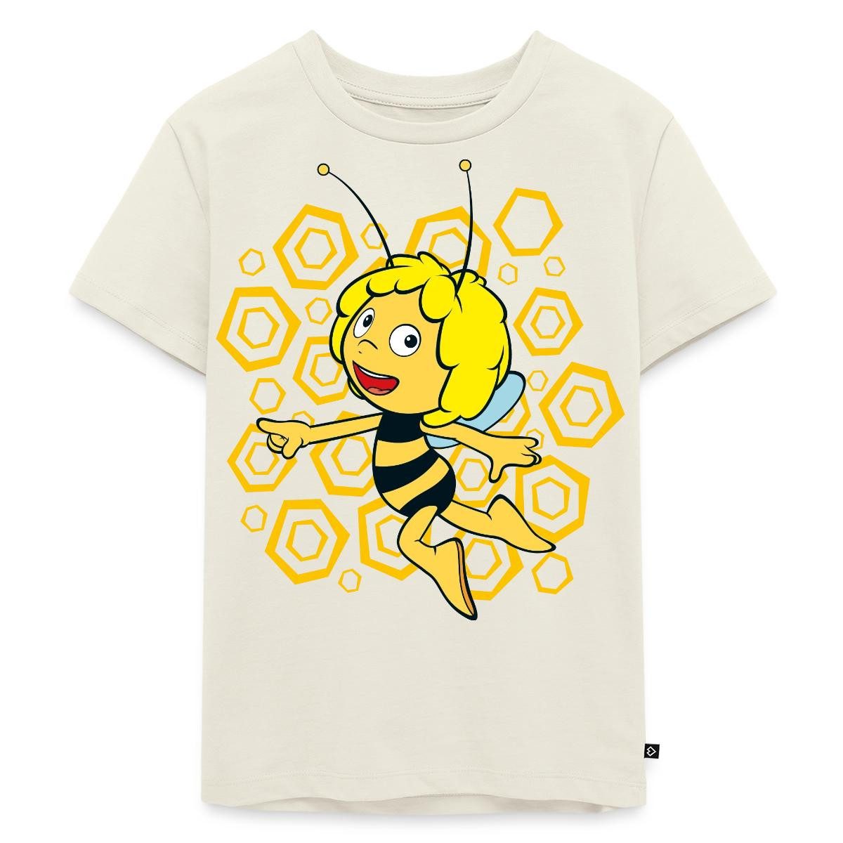Spreadshirt T-Shirt Biene Maja Bienenstock Wabenmuster Kinder Premium T-Shirt (1-tlg)