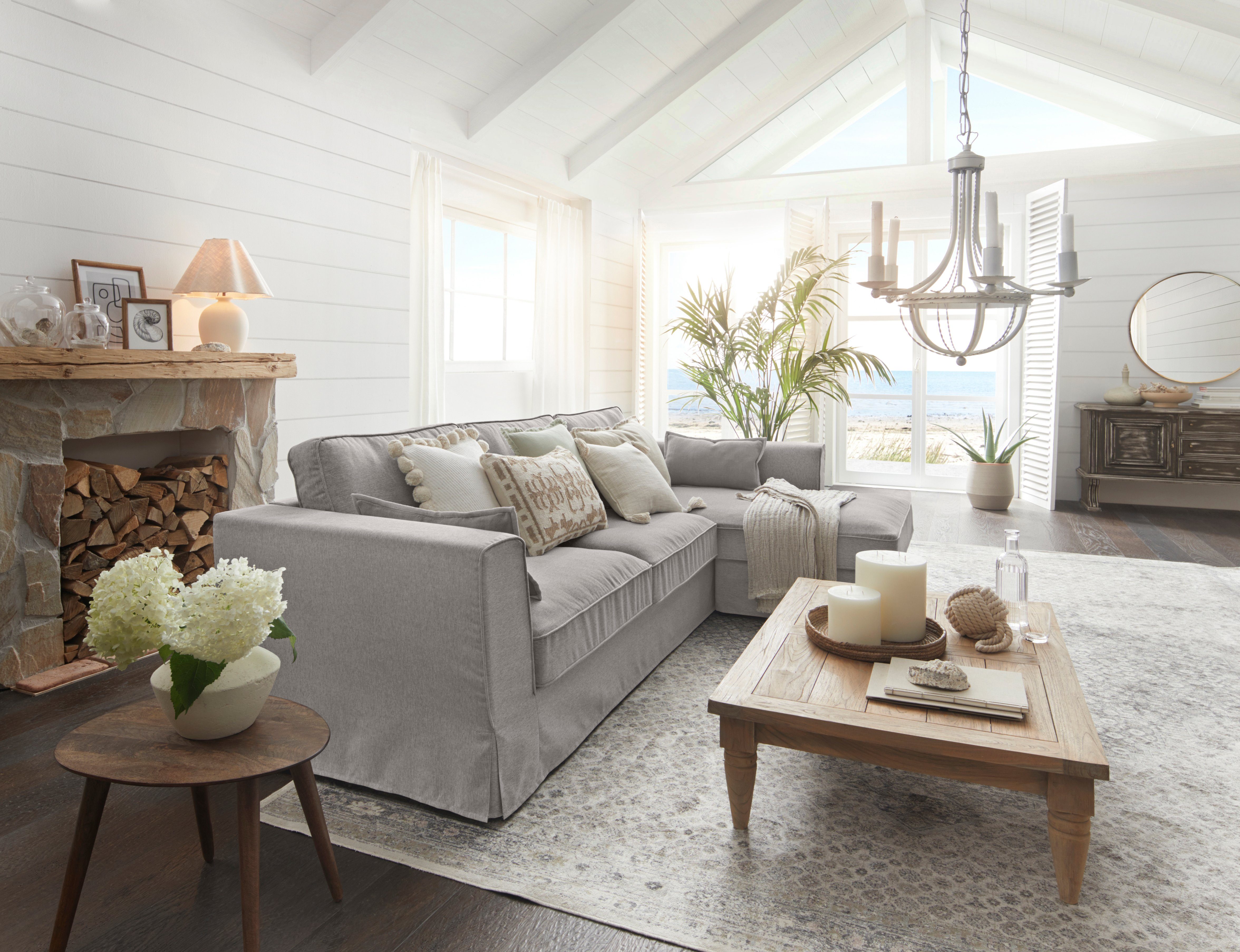 OTTO home Ecksofa Vintage L-Form, 3-Sitzer Polsterecke im Landhausstil, mit abnehmbarer Husse