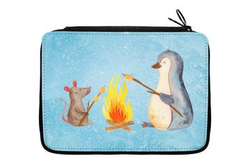 Mr. & Mrs. Panda Federmäppchen Pinguin Lagerfeuer - Eisblau - Geschenk, Arbeit, Einschulung, grillen, (1-tlg), Komplett bestückt