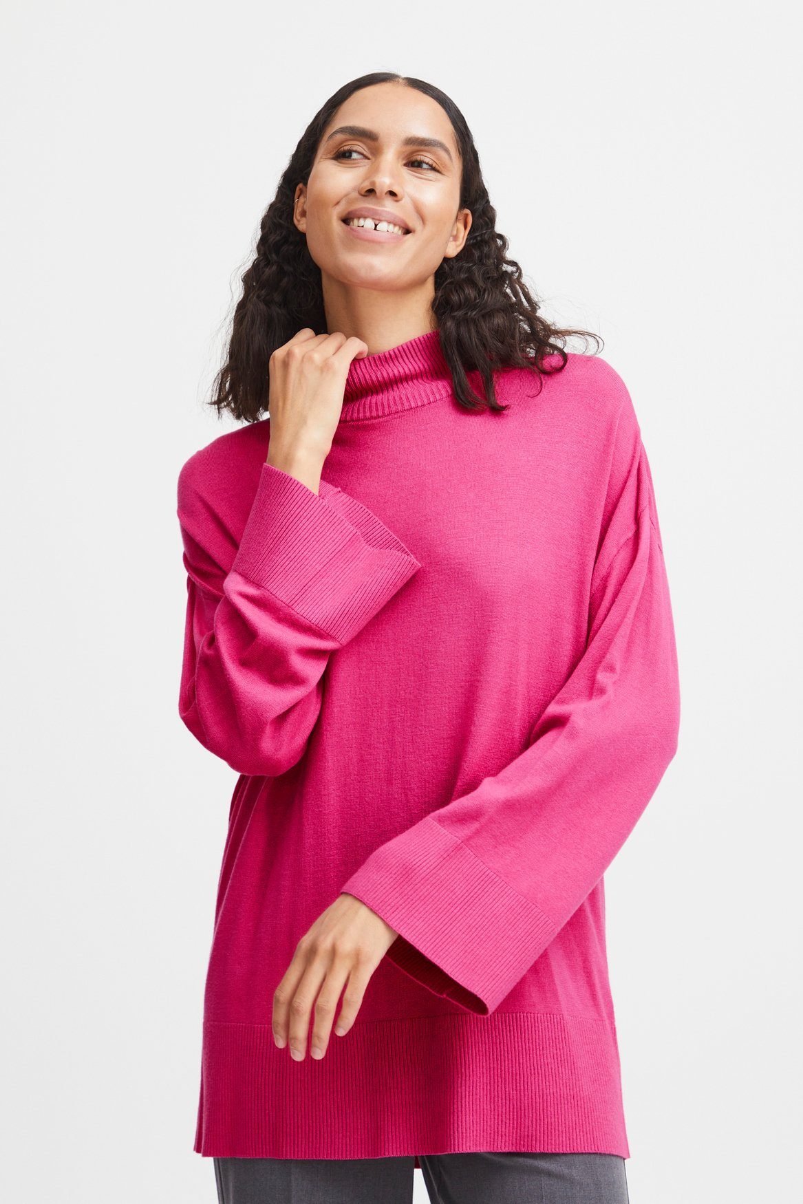 b.young Strickpullover Feinstrick Pullover Langarm Shirt BYMMPIMBA1 6263 in Pink