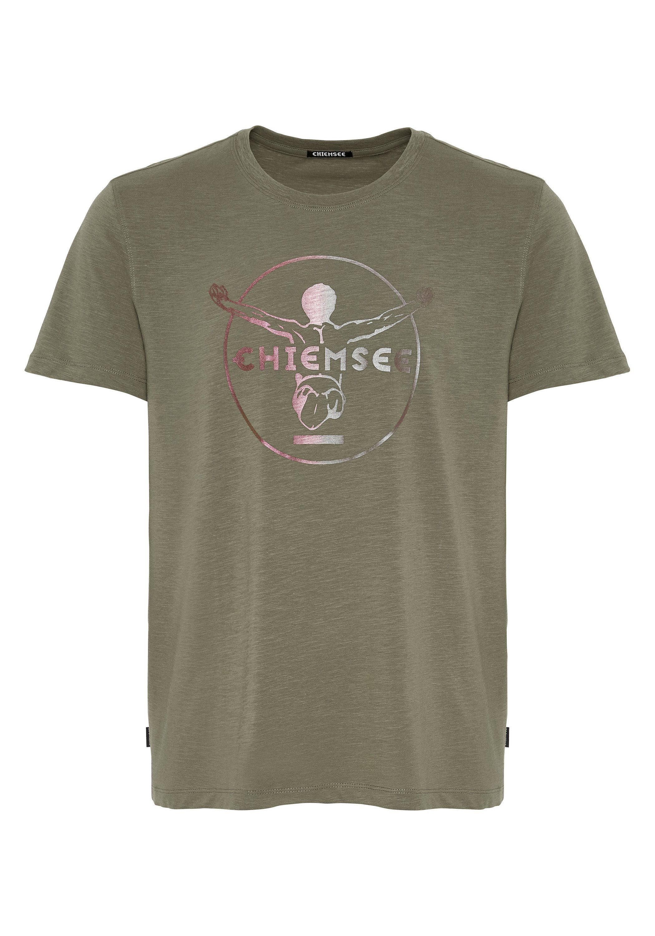T-Shirt Chiemsee Dusty Print-Shirt mit Label-Symbol Olive gedrucktem 1