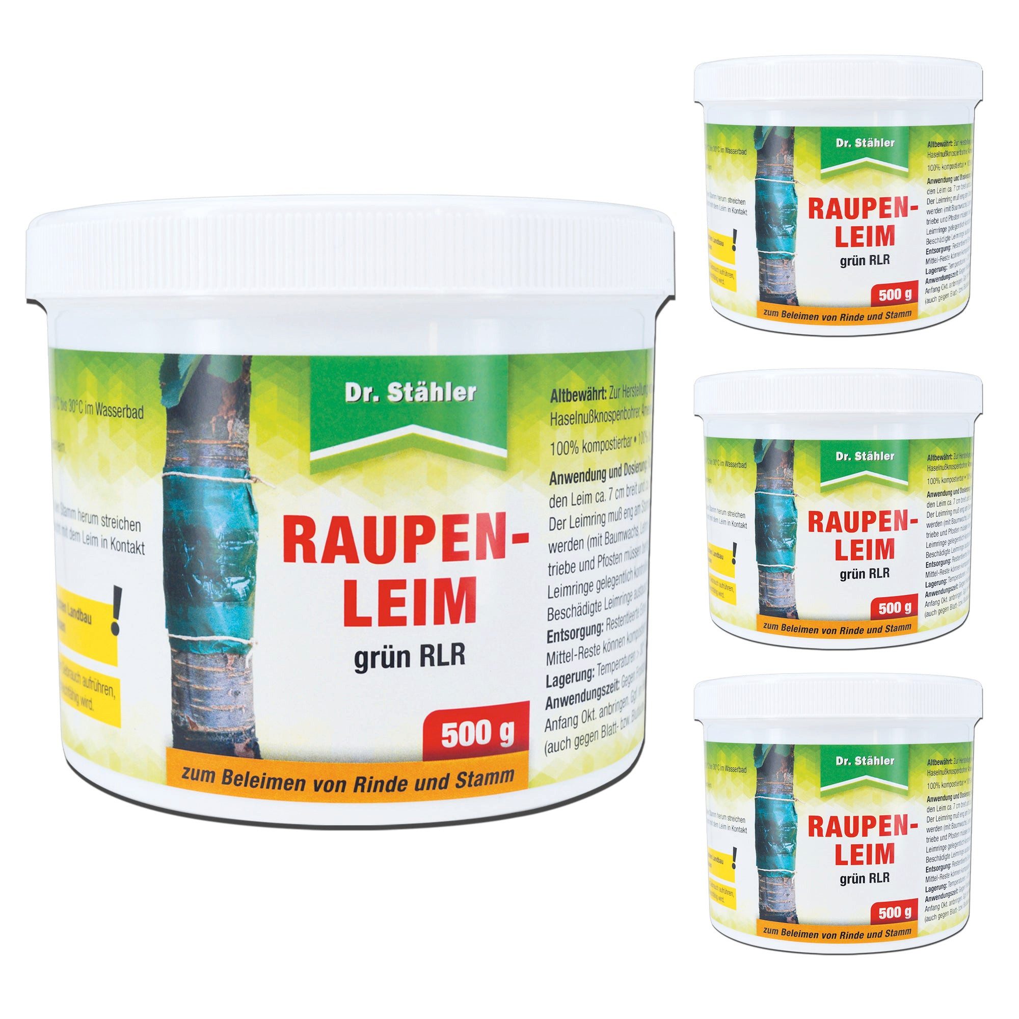 Dr. Stähler Pflanzen-Pilzfrei Raupenleim – Effektive Schädlingsbarriere für Bäume und Pflanzen, 4-St., 2 kg, Schützt vor Raupenfraß und anderen kriechenden Schädlingen, Ganzjährig