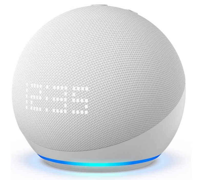 Amazon Echo Dot mit Uhr 5. Generation 1.0 Smart Speaker (WLAN (WiFi), Integrierter Temperatursensor, Mikrofon-aus-Taste)
