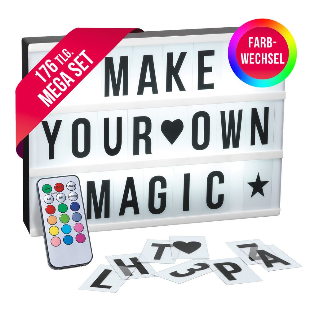 EASYmaxx LED Dekoobjekt LED Schriftzug Love Dekoleuchte, mit 173 Zeichen, Leuchtkasten mit Buchstaben & Symbolen