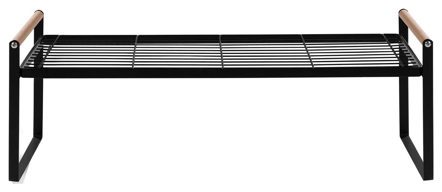 Küchenregal LEVEL, Schwarz, 59 Metall, Ablagefläche, cm Griffe aus B H 22 x T x 22 Holz, 1