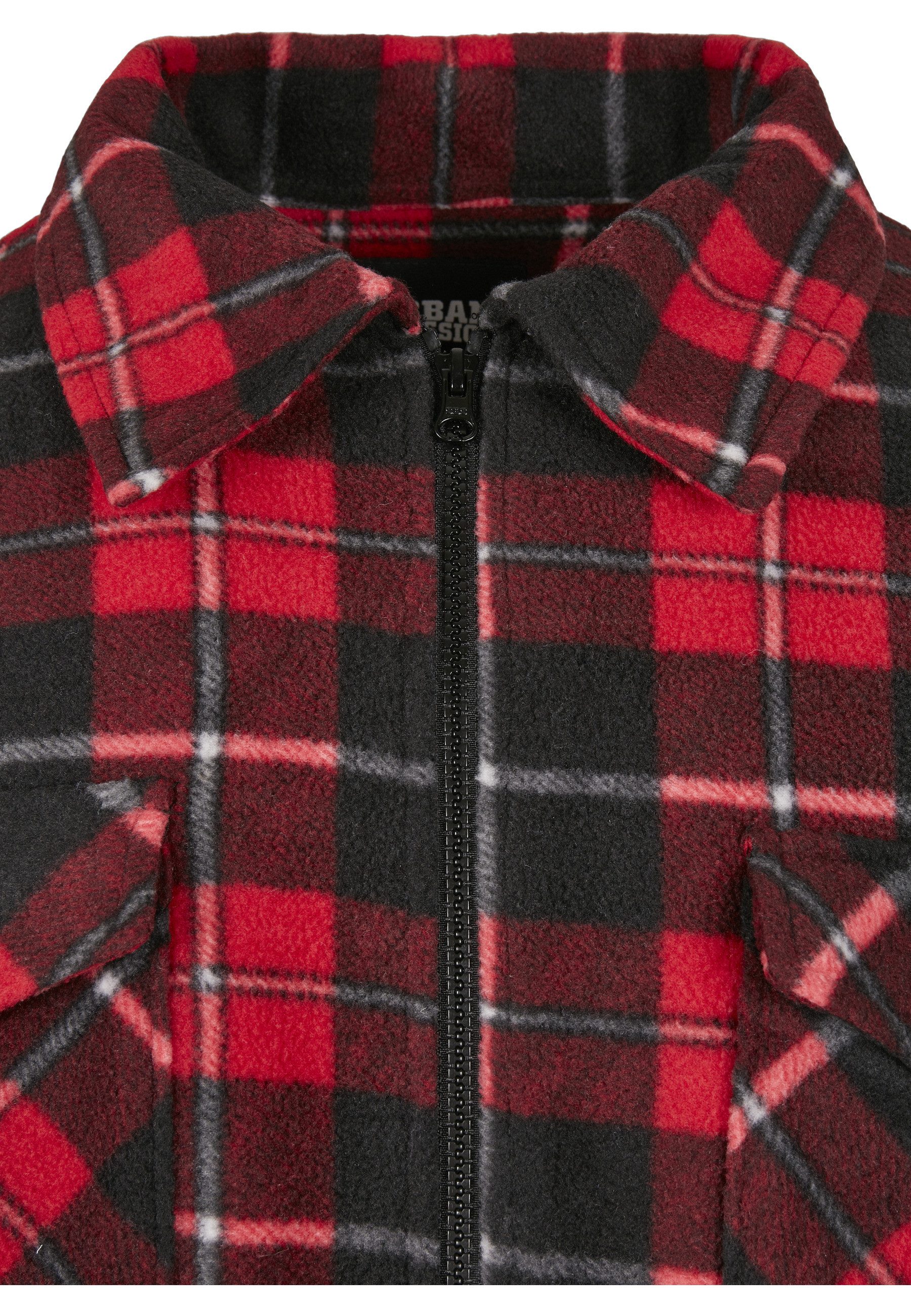 URBAN CLASSICS Langmantel Urban Classics Herren Plaid Teddy Lined Shirt Jacket