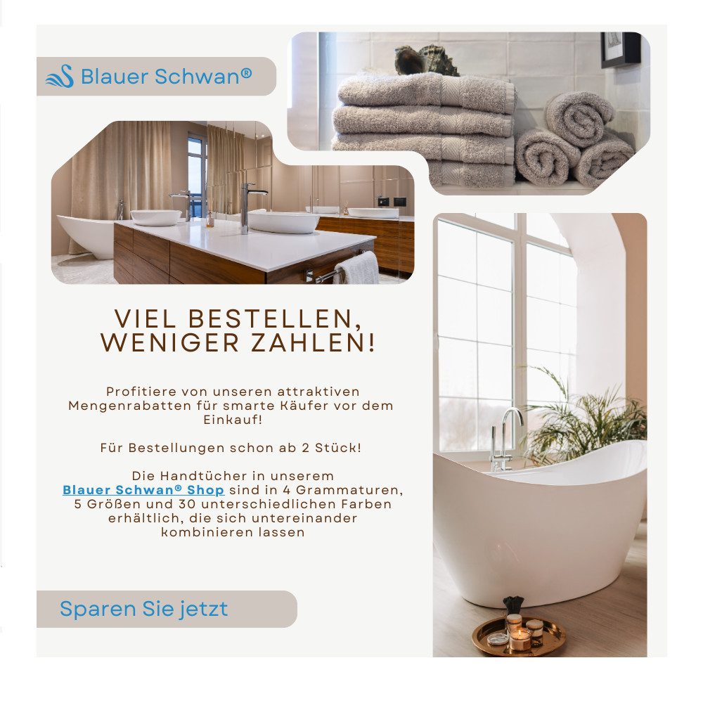 MatratzenL.A.B® Badematte 650 g/m² Blauer Schwan®, 100% Baumwolle, 50x70 cm, Badvorleger, Duschvorleger, Duschmatte Frottee – Bild 4 von 5