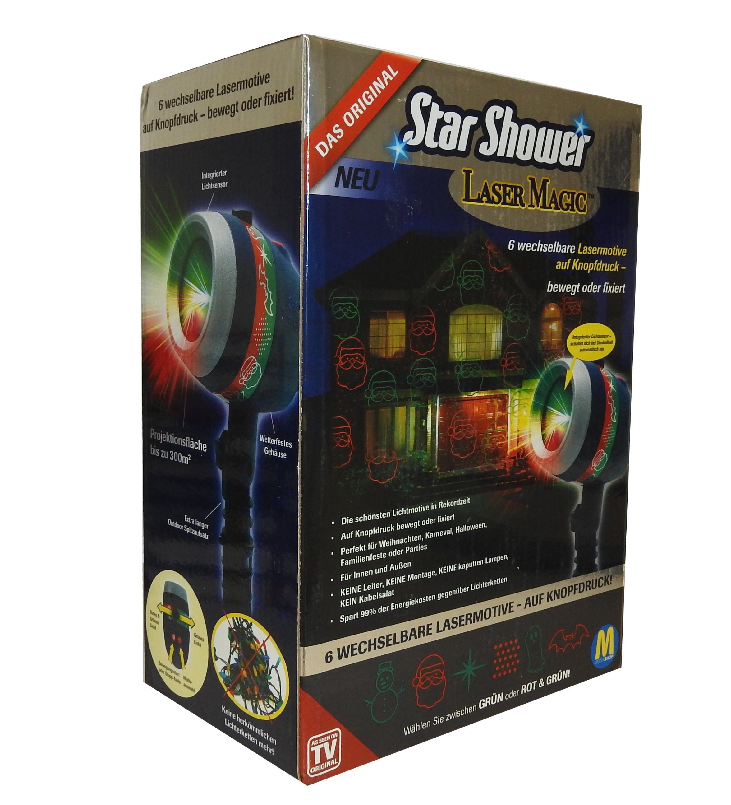 MediaShop LED Gartenleuchte »Star Shower«, LED fest integriert, Laser Magic  LED Projektor Beleuchtung Garten Sterne Weihnachten