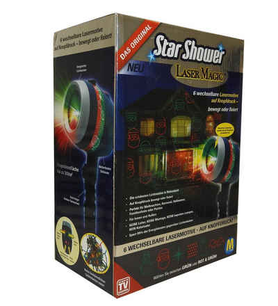 MediaShop LED Gartenleuchte Star Shower, LED fest integriert, Laser Magic LED Projektor Beleuchtung Garten Sterne Weihnachten