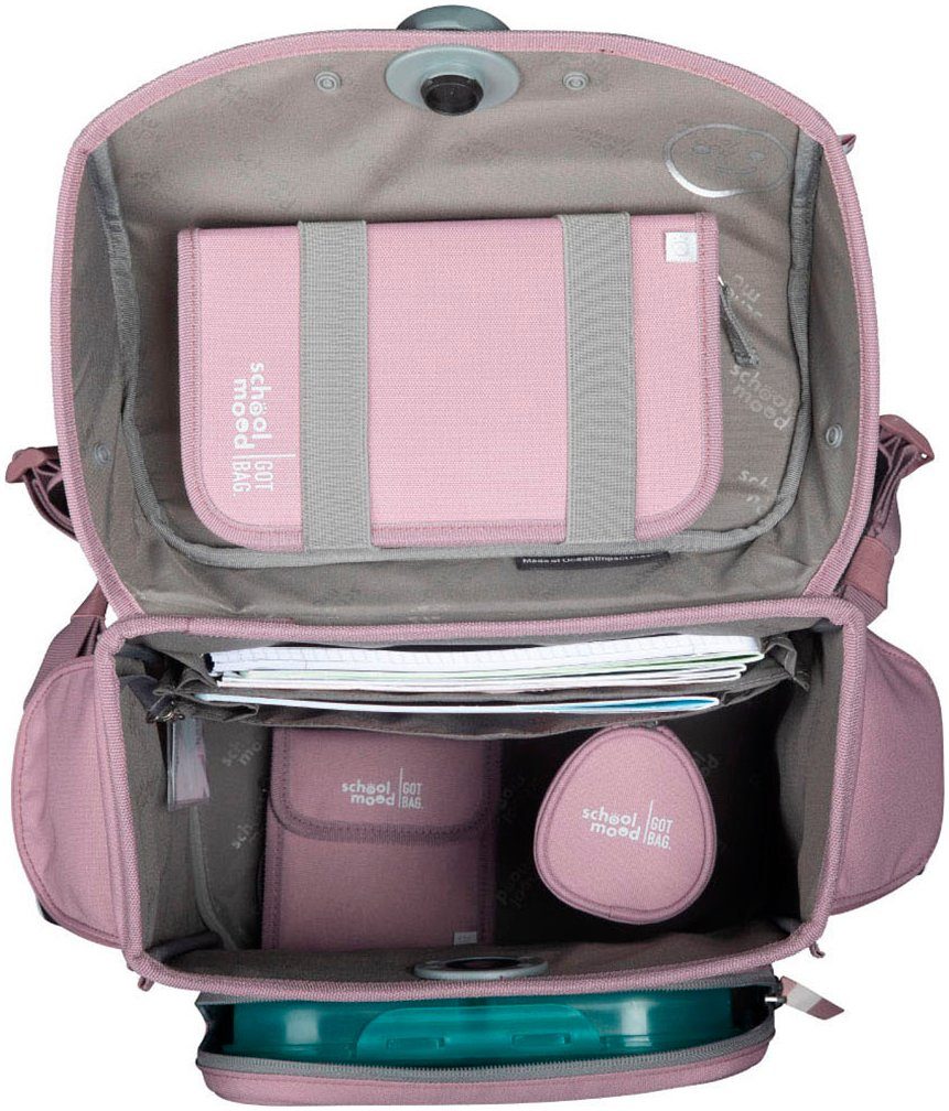 SCHOOL-MOOD® Schulranzen Timeless, Calamary (Set, 7-tlg), aus recyceltem Material