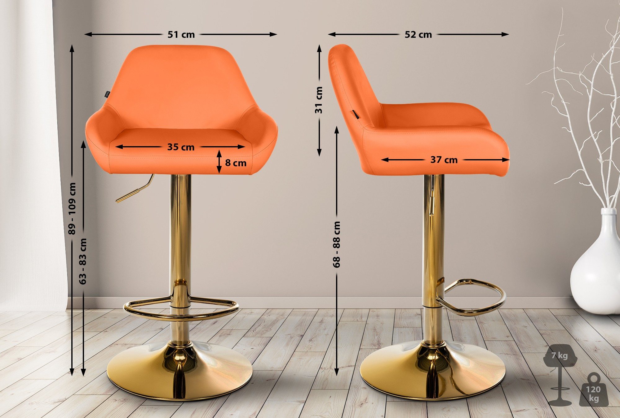 CLP Barhocker Braga (2er Set, 2 günstig online kaufen