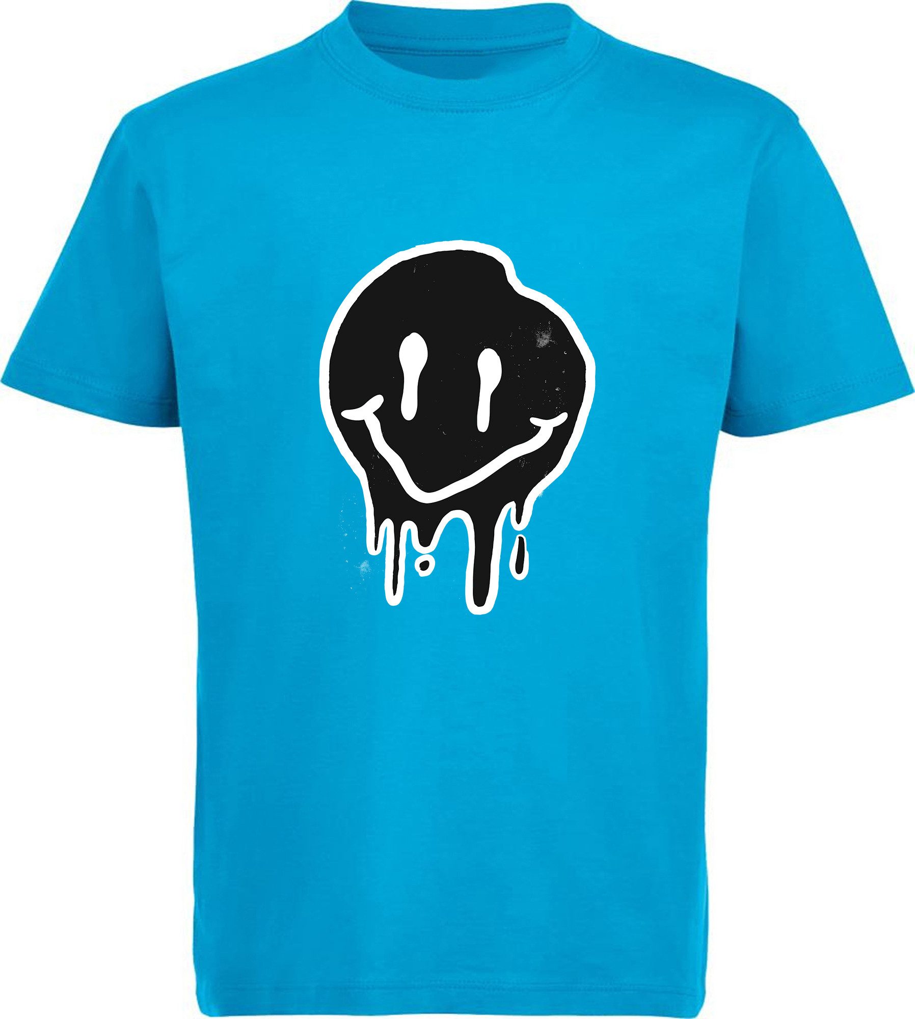T-Shirt Kinder Print Shirt bedruckt - Zerlaufendes lächelndes Gesicht