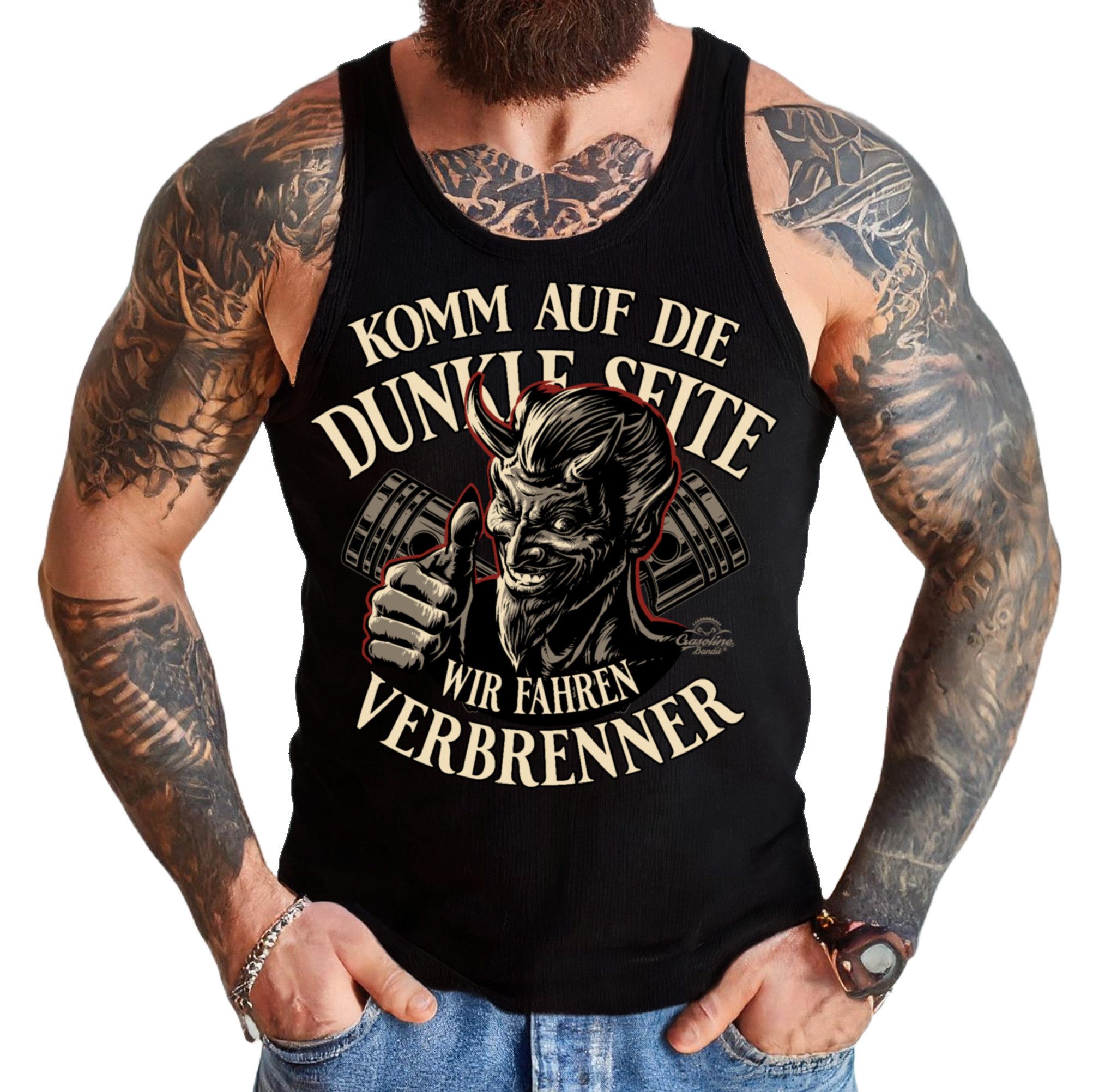 Tanktop für Motorsport und Oldtimer Freunde: ...Wir fahren Verbrenner!