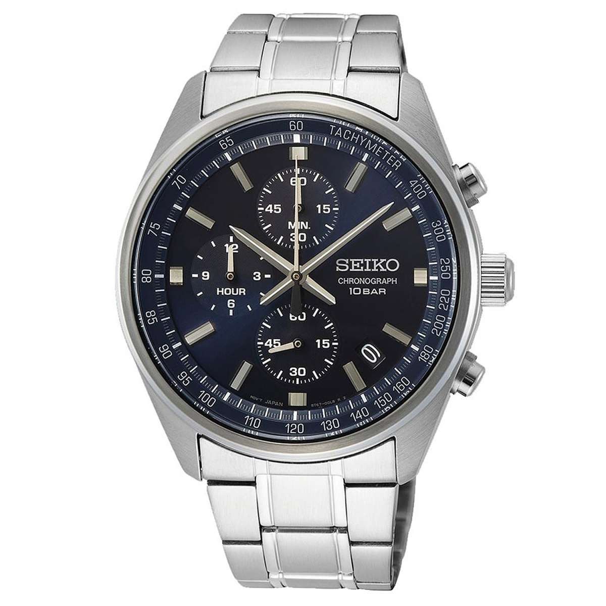 Seiko Quarzuhr SSB377P1, Chronograph Herrenuhr mit Stahlband