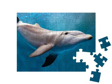 puzzleYOU Puzzle Delphin unter Wasser auf blauem Ozean, 48 Puzzleteile, puzzleYOU-Kollektionen Delfine, Exotische Tiere & Trend-Tiere